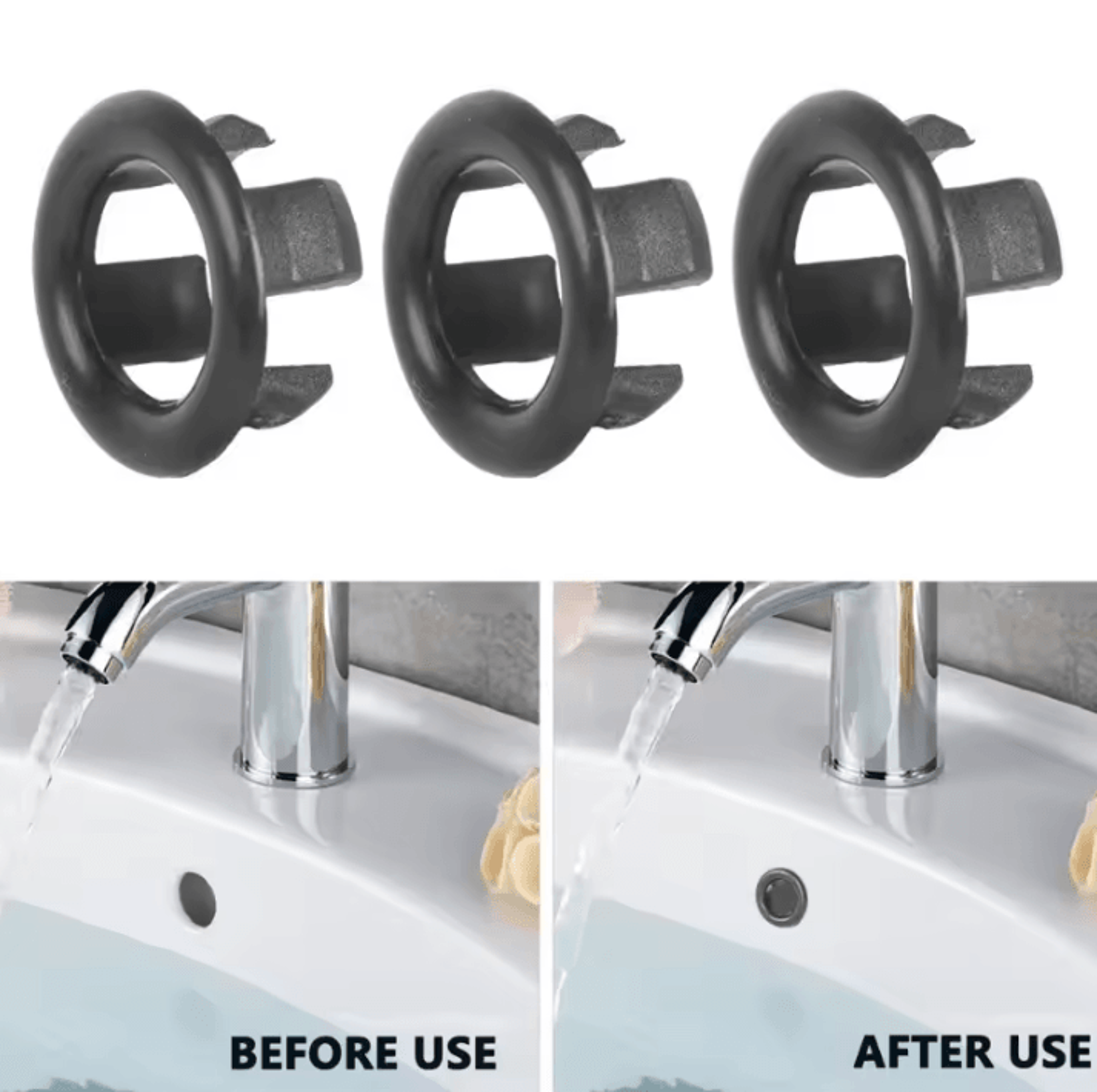Sink Overflow Plug  Wash Basin And Kitchen Bathroom Drain Cover Replacement 4