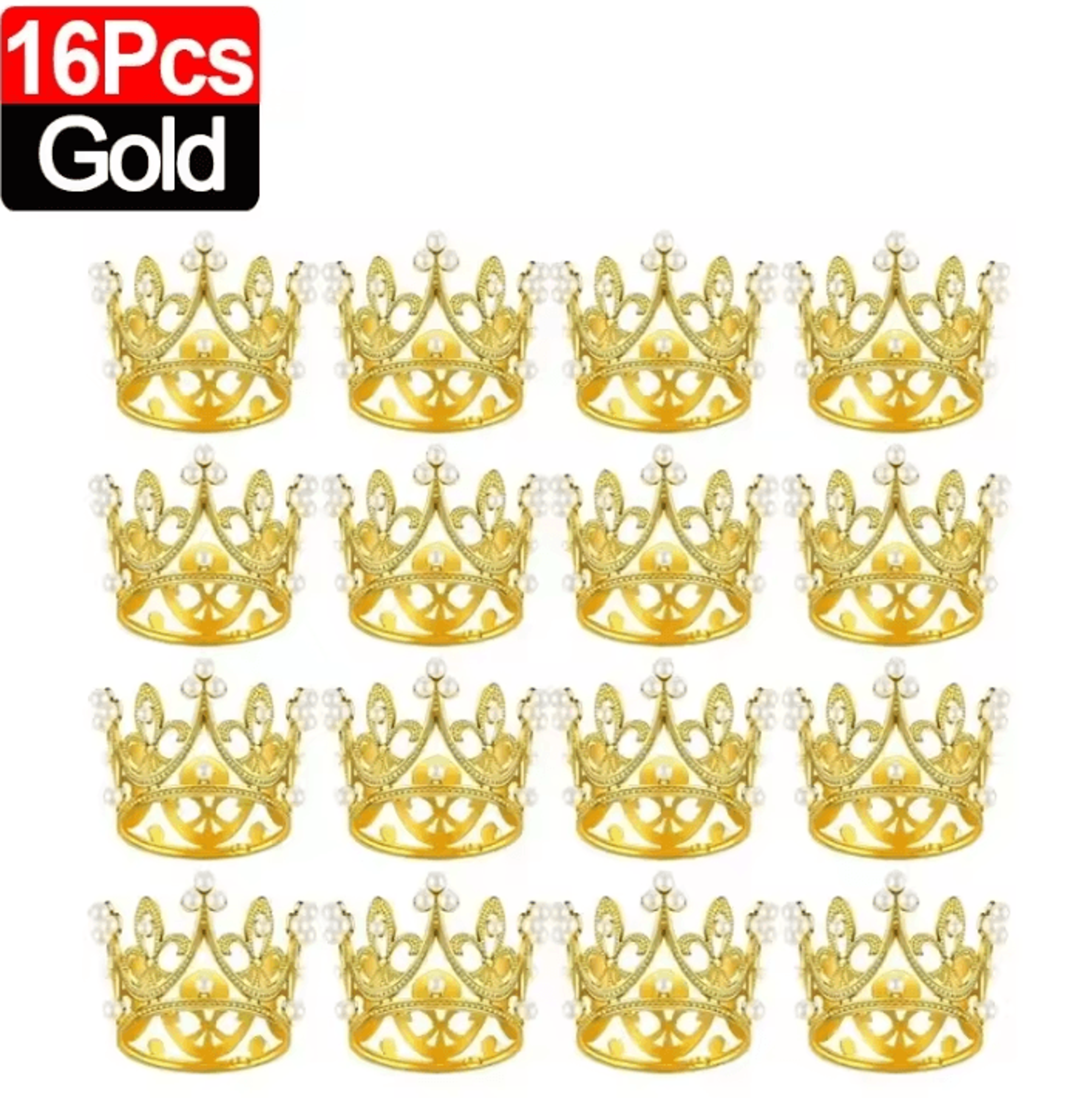 Mini Crown Cake Decoration  Pearl Tiara Topper In Gold And Silver For Birthdays And Weddings 10