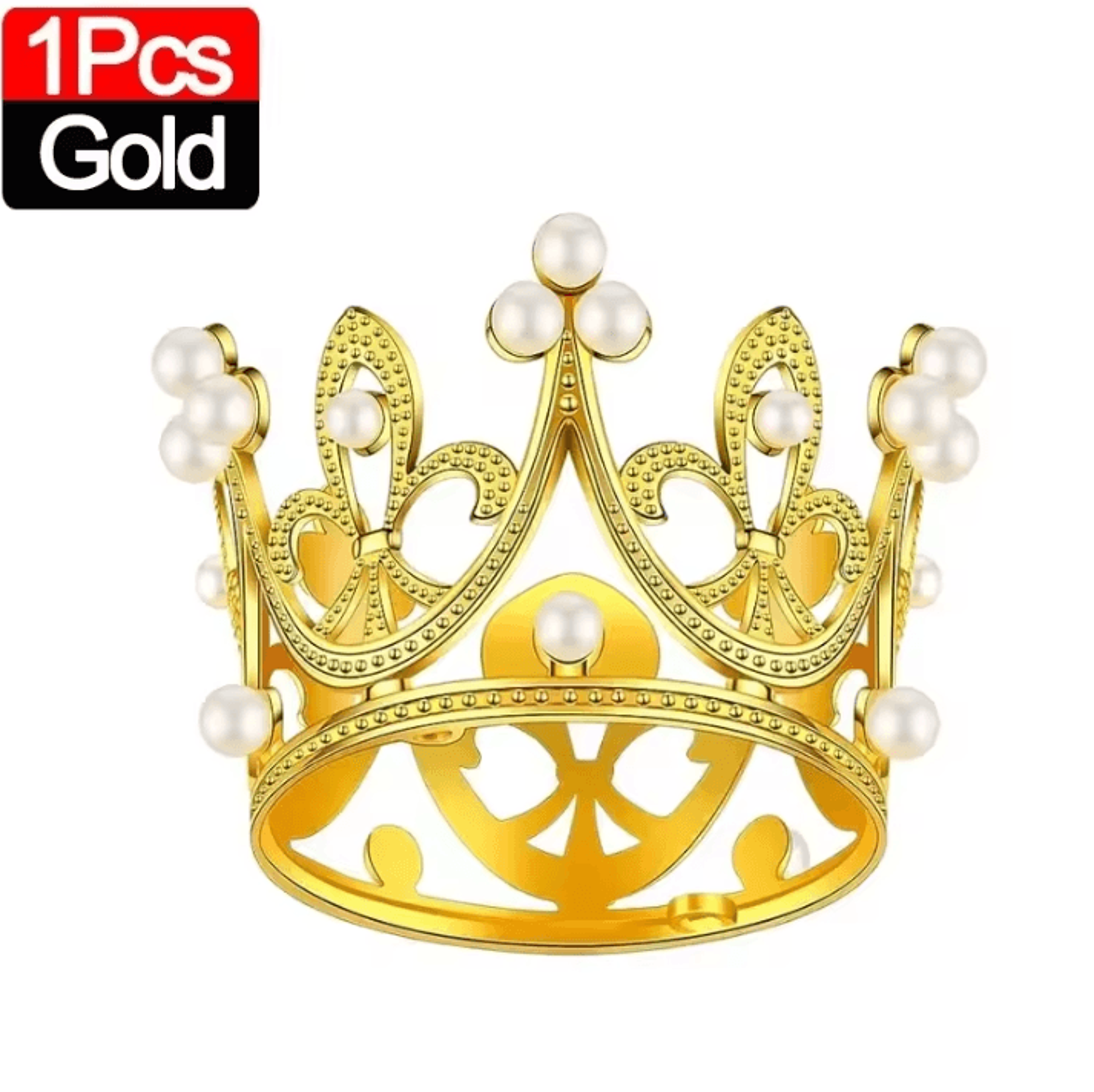 Mini Crown Cake Decoration  Pearl Tiara Topper In Gold And Silver For Birthdays And Weddings 1