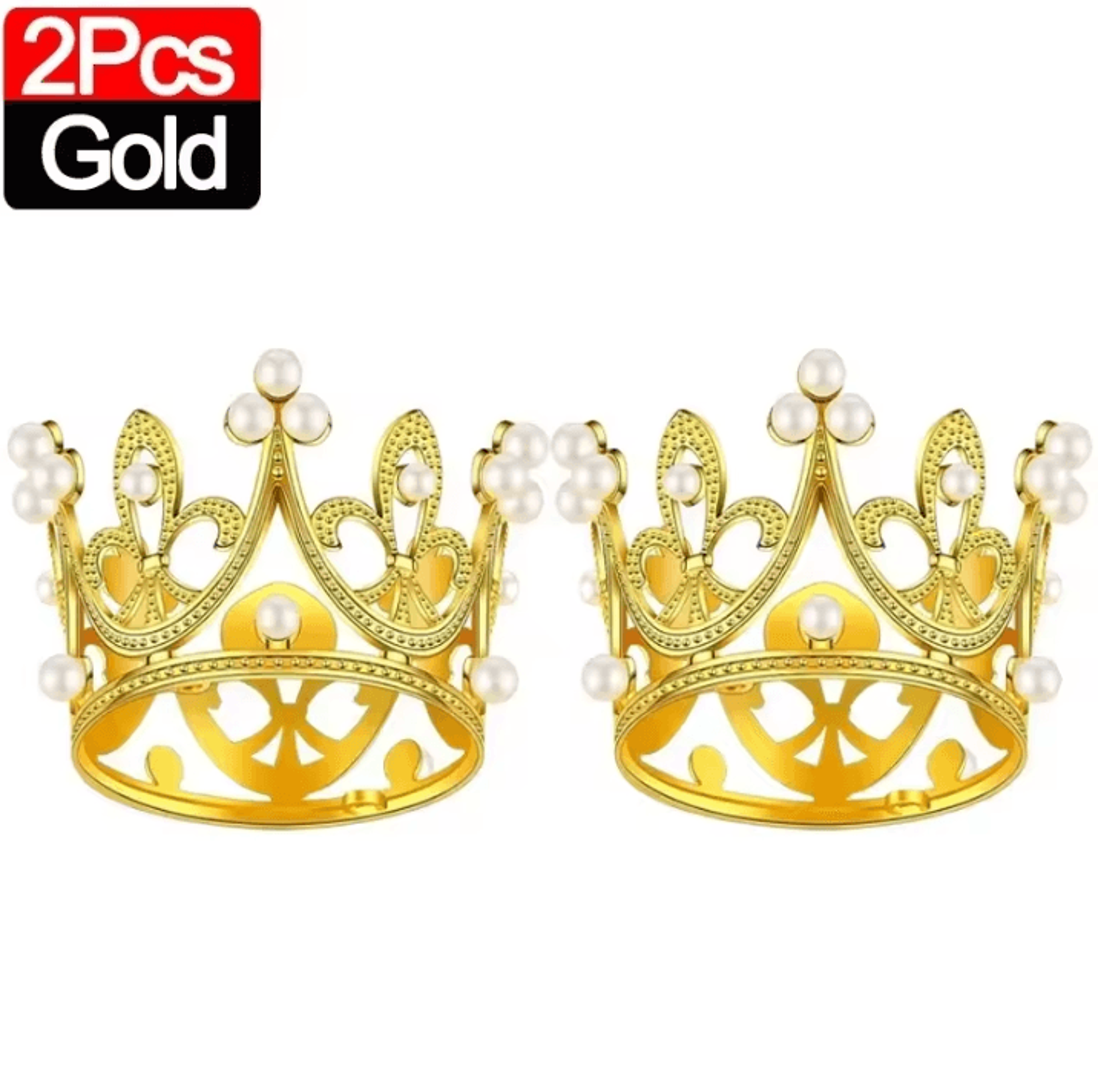 Mini Crown Cake Decoration  Pearl Tiara Topper In Gold And Silver For Birthdays And Weddings 2