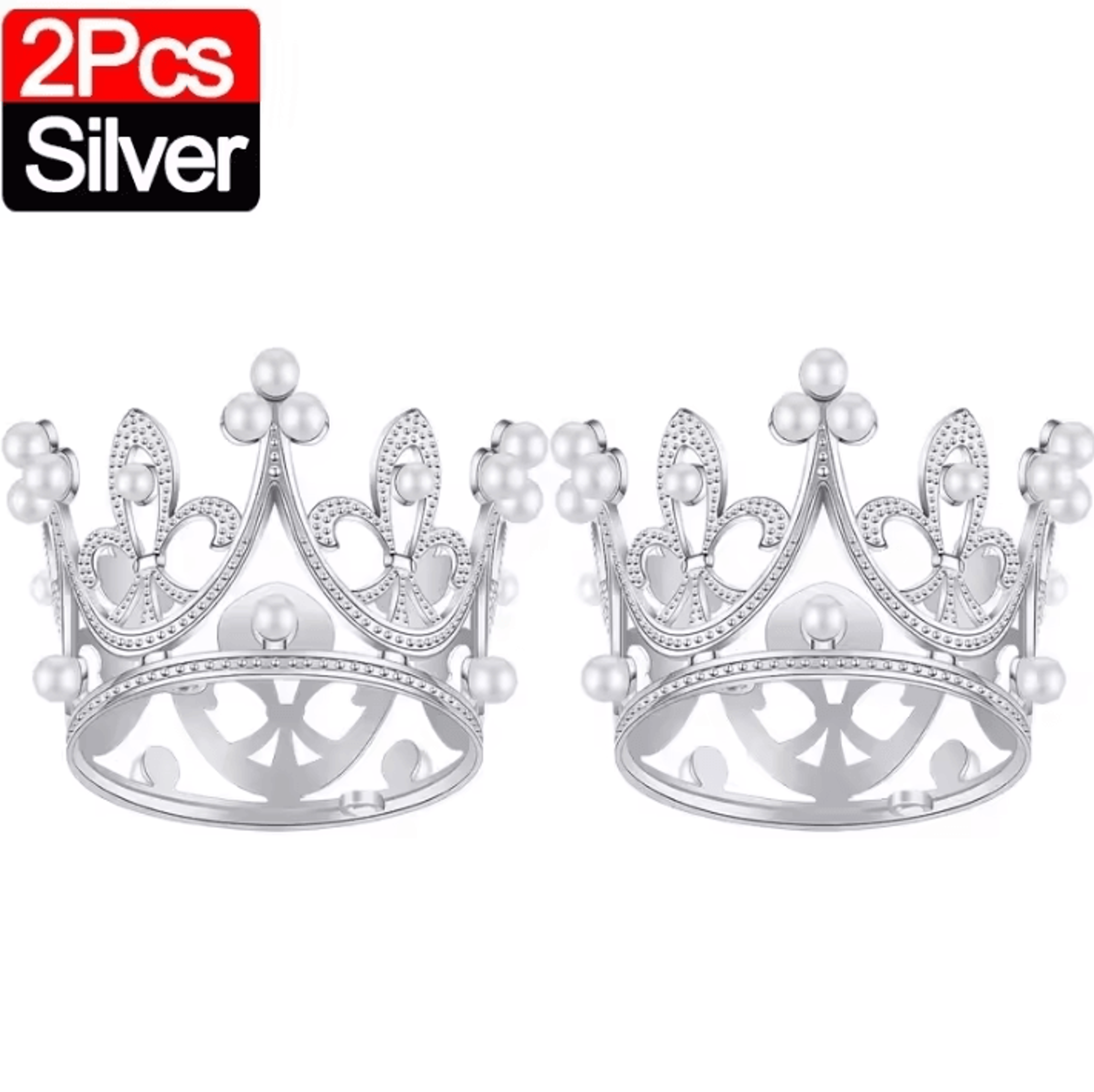 Mini Crown Cake Decoration  Pearl Tiara Topper In Gold And Silver For Birthdays And Weddings 3