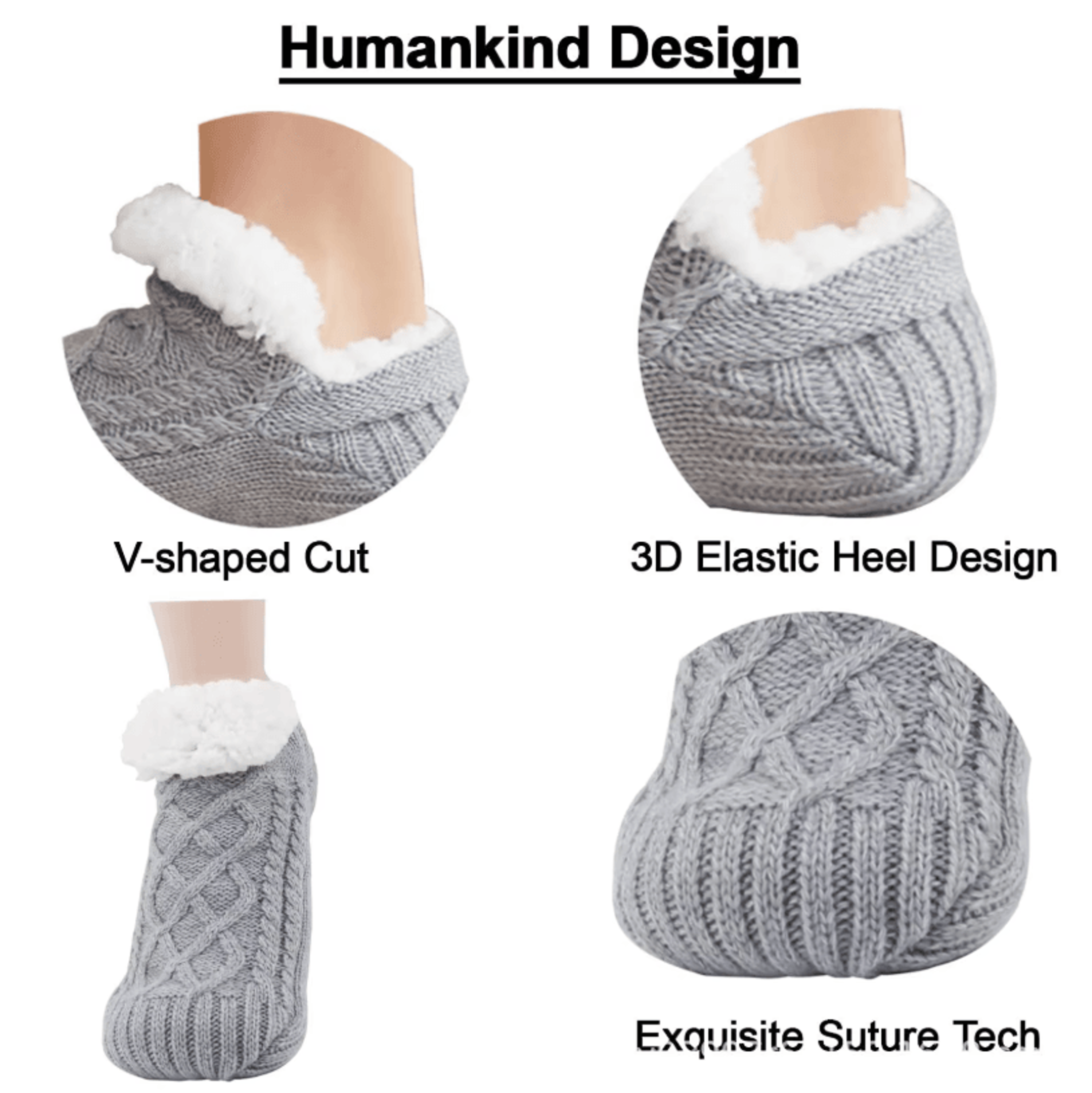 Thermal Mens Slipper Socks  Winter Warm Cotton Fuzzy NonSlip Home Floor Socks 4