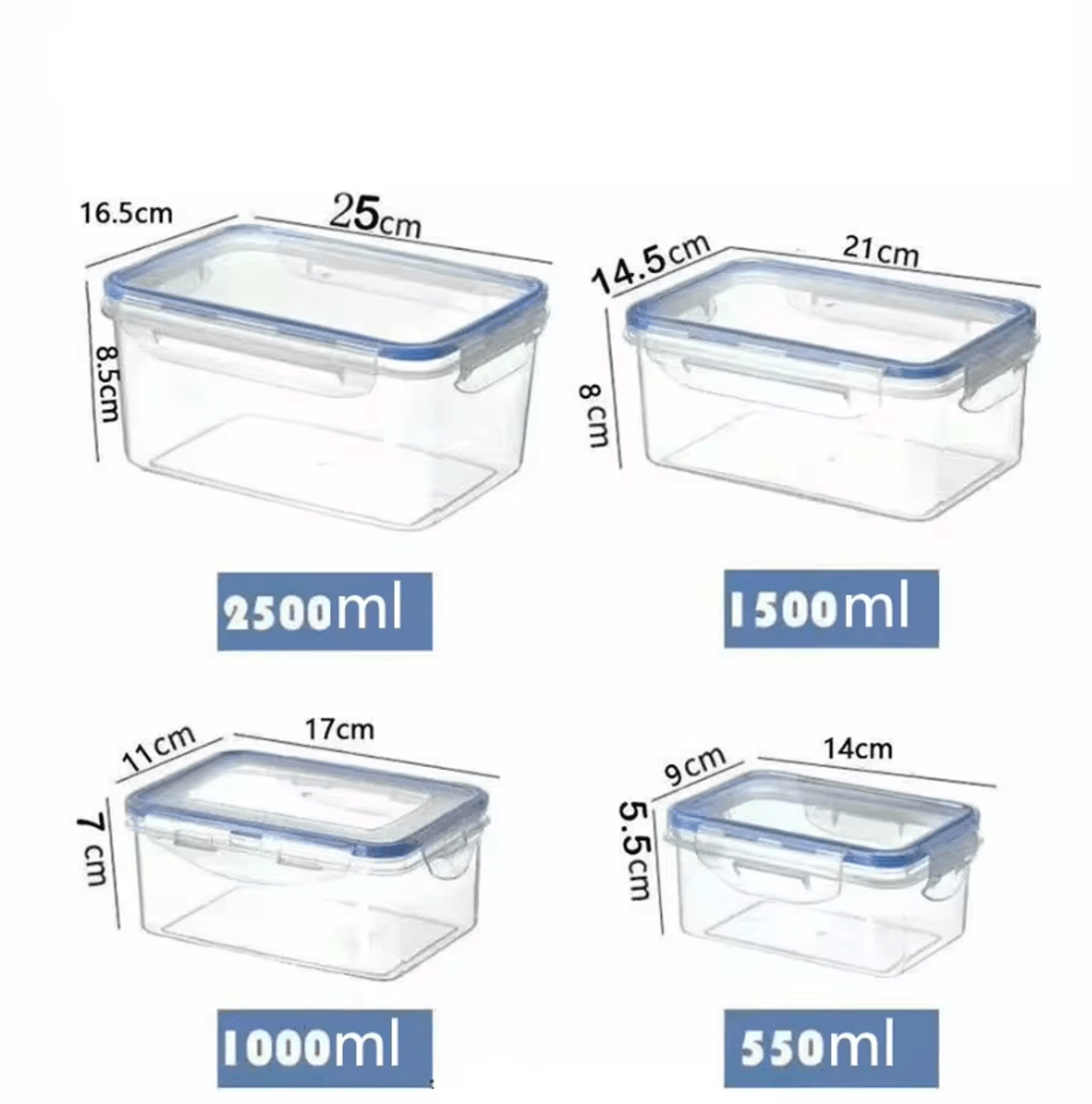 Sealed Rectangular Food Storage Box  Stackable Crisper Container And Microwave Lunch Box 6