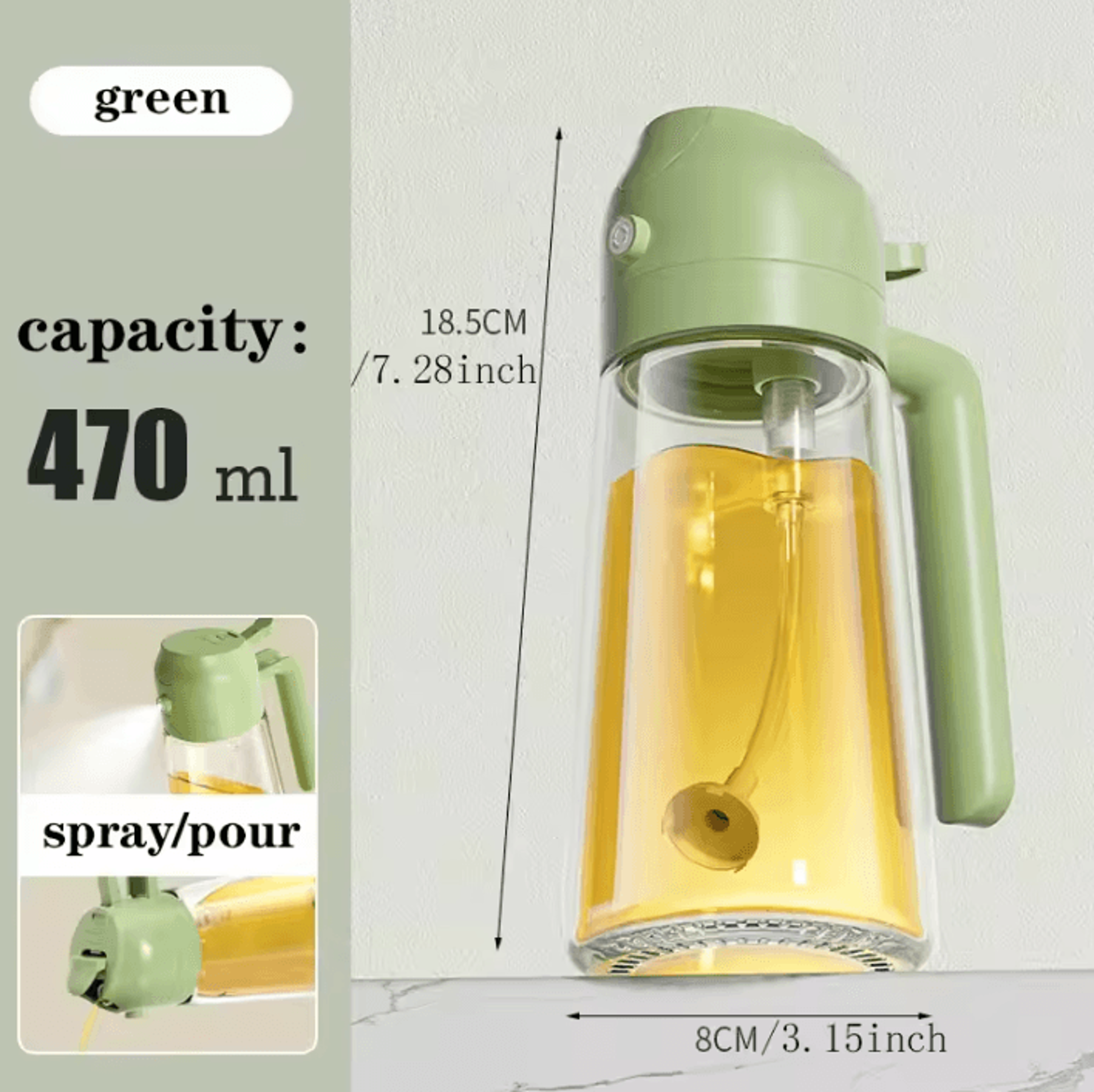Dual Purpose Kitchen Oil Spray Bottle  Leakproof Oil Can For Cooking And Household Use 13