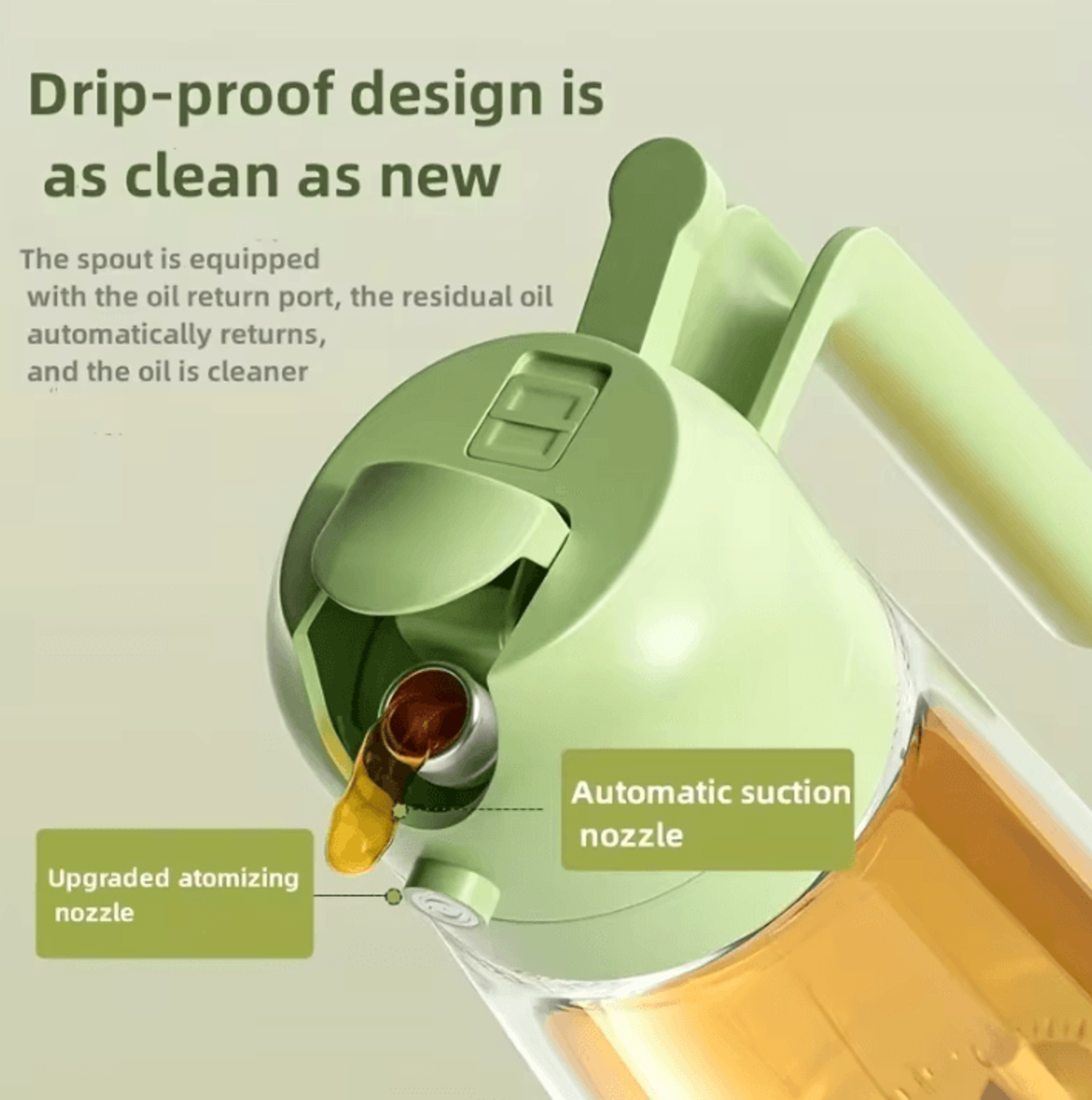 Dual Purpose Kitchen Oil Spray Bottle  Leakproof Oil Can For Cooking And Household Use 4