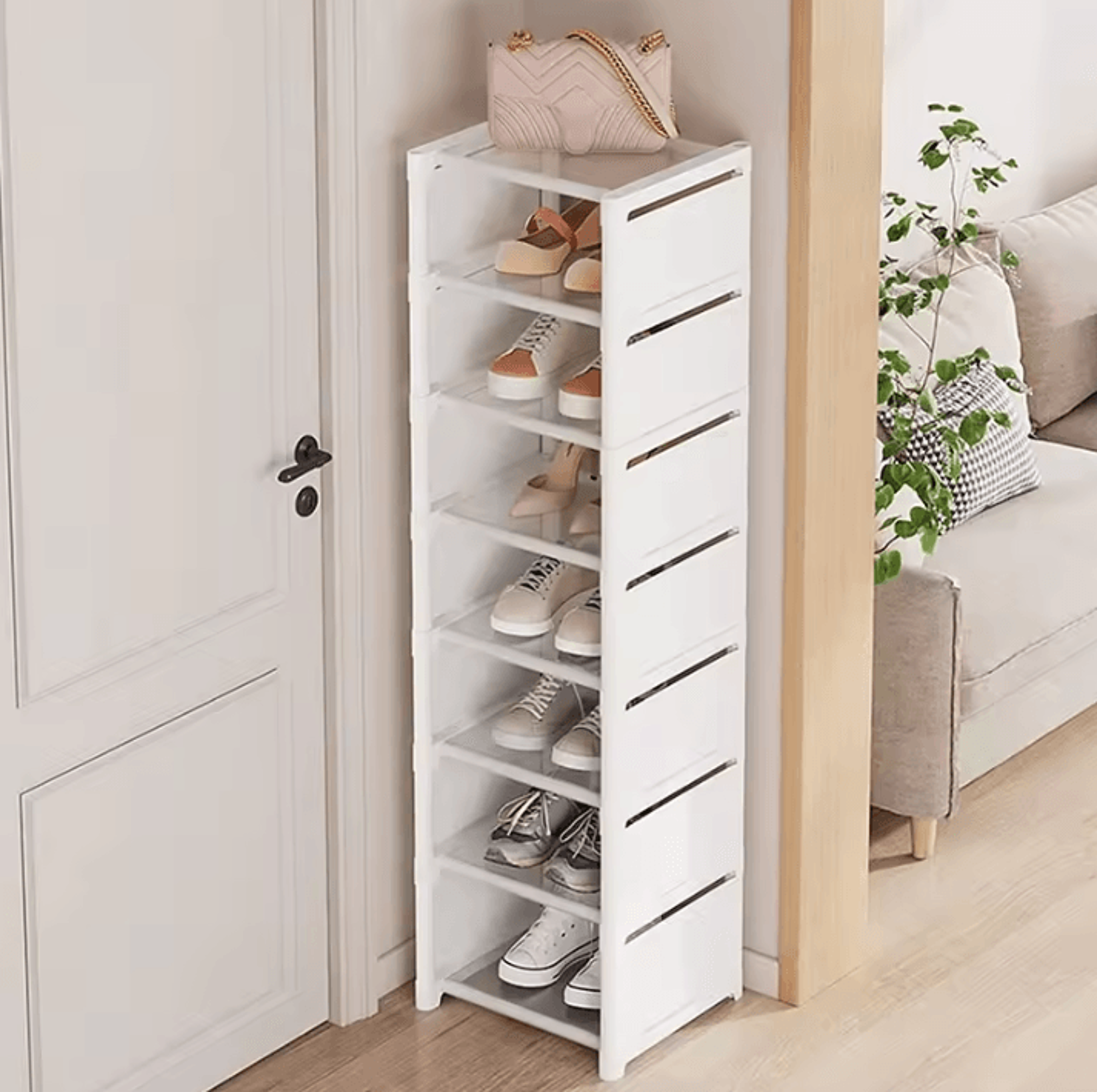 Small Shoe Rack  Narrow Shoe Cabinet Storage For Home Rental And Entryway 1
