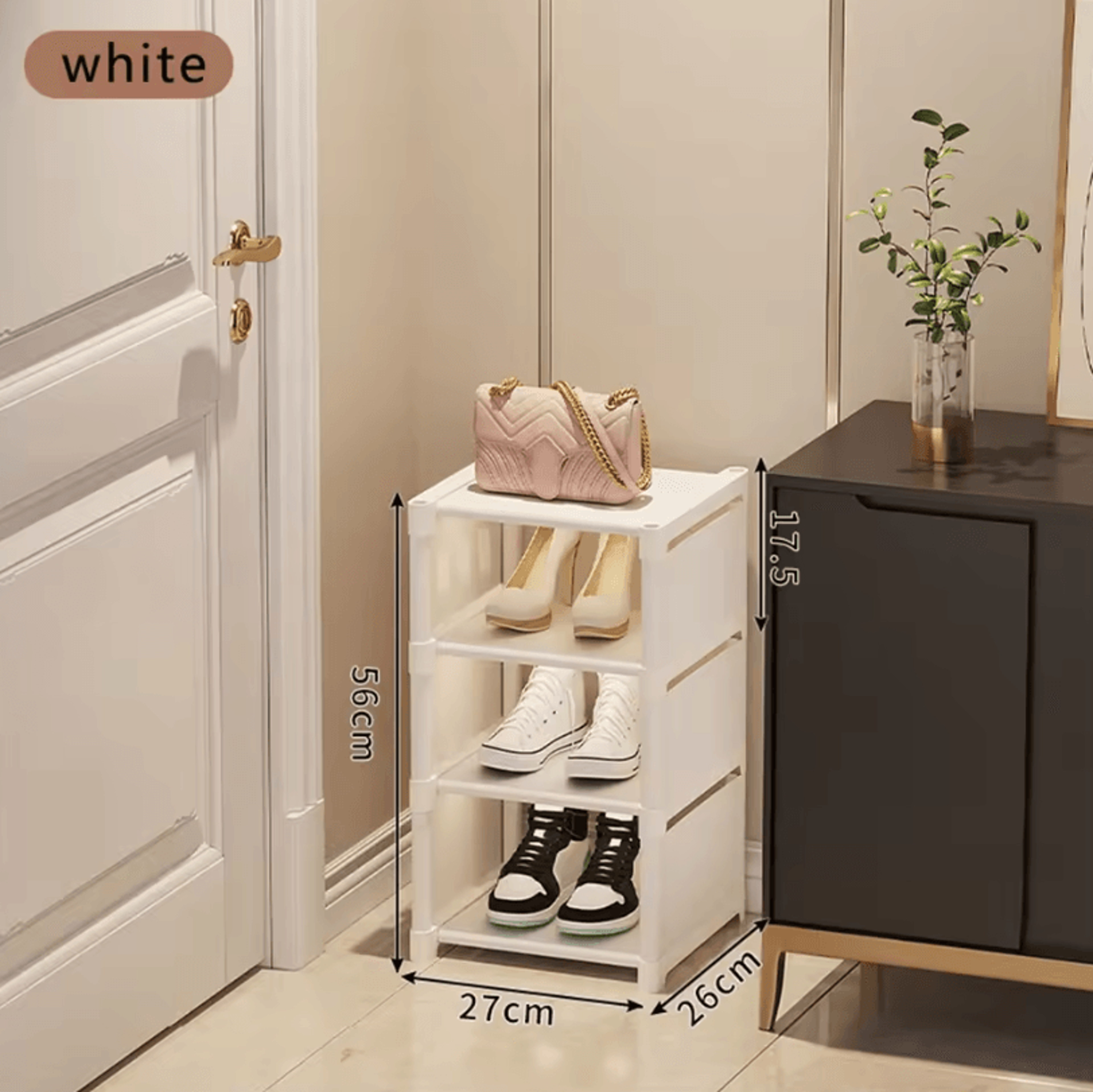 Small Shoe Rack  Narrow Shoe Cabinet Storage For Home Rental And Entryway 4