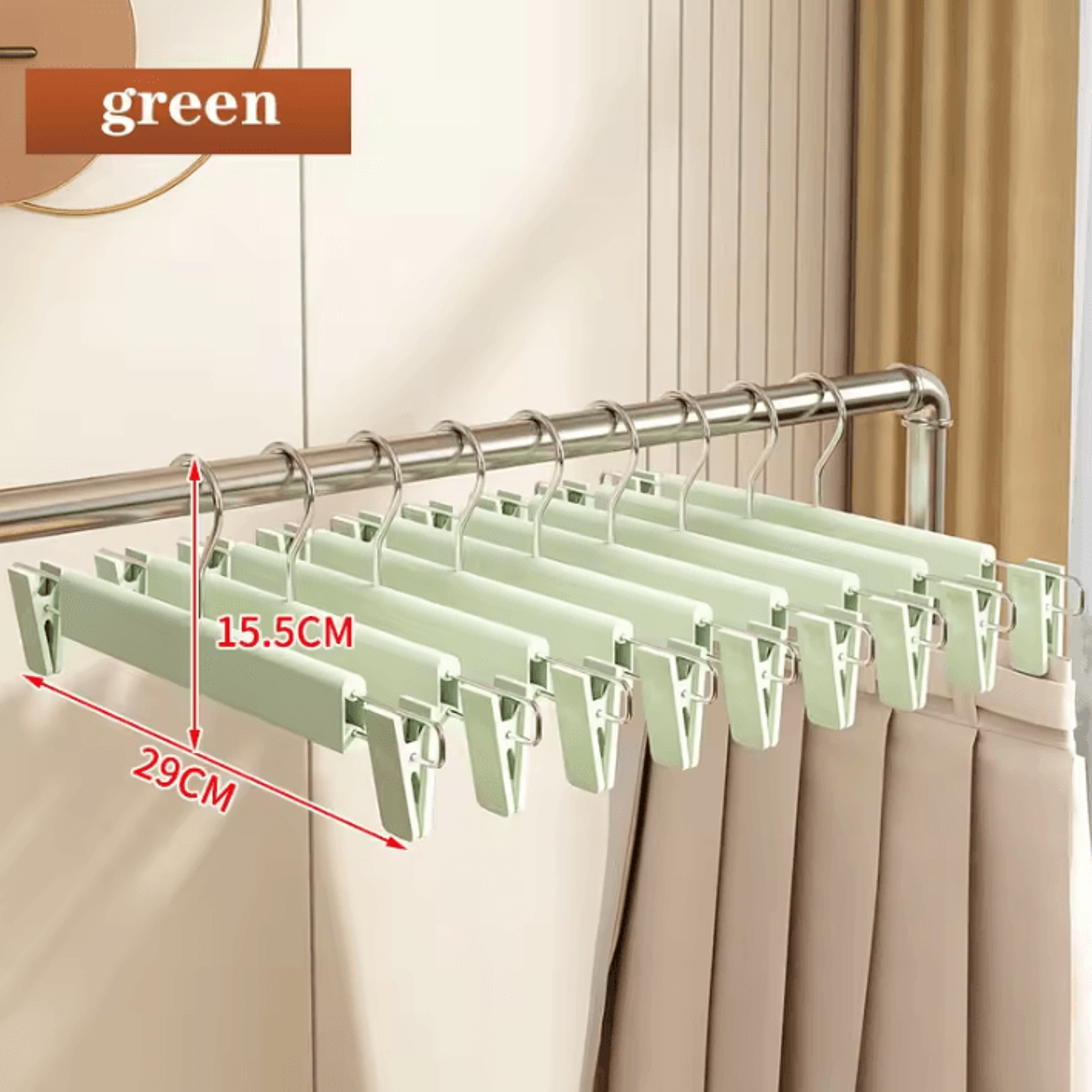 5pcs Home Frosted Plastic Trouser Rack  Strong Seamless Clip Hangers For Drying Clothes 5