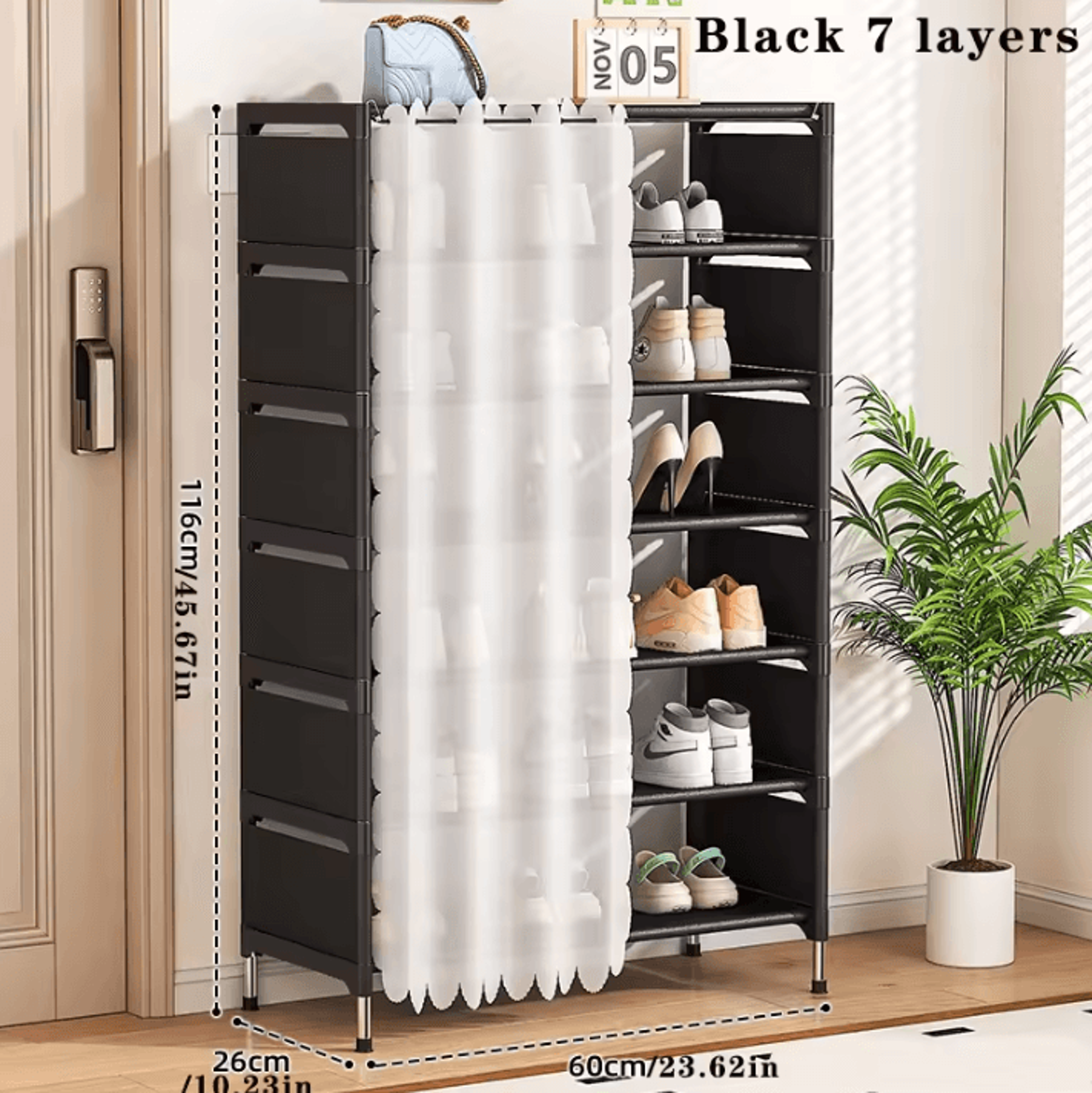MultiLayer Household Shoe Rack  Simple Storage Shelf For Wall And Door Areas 8