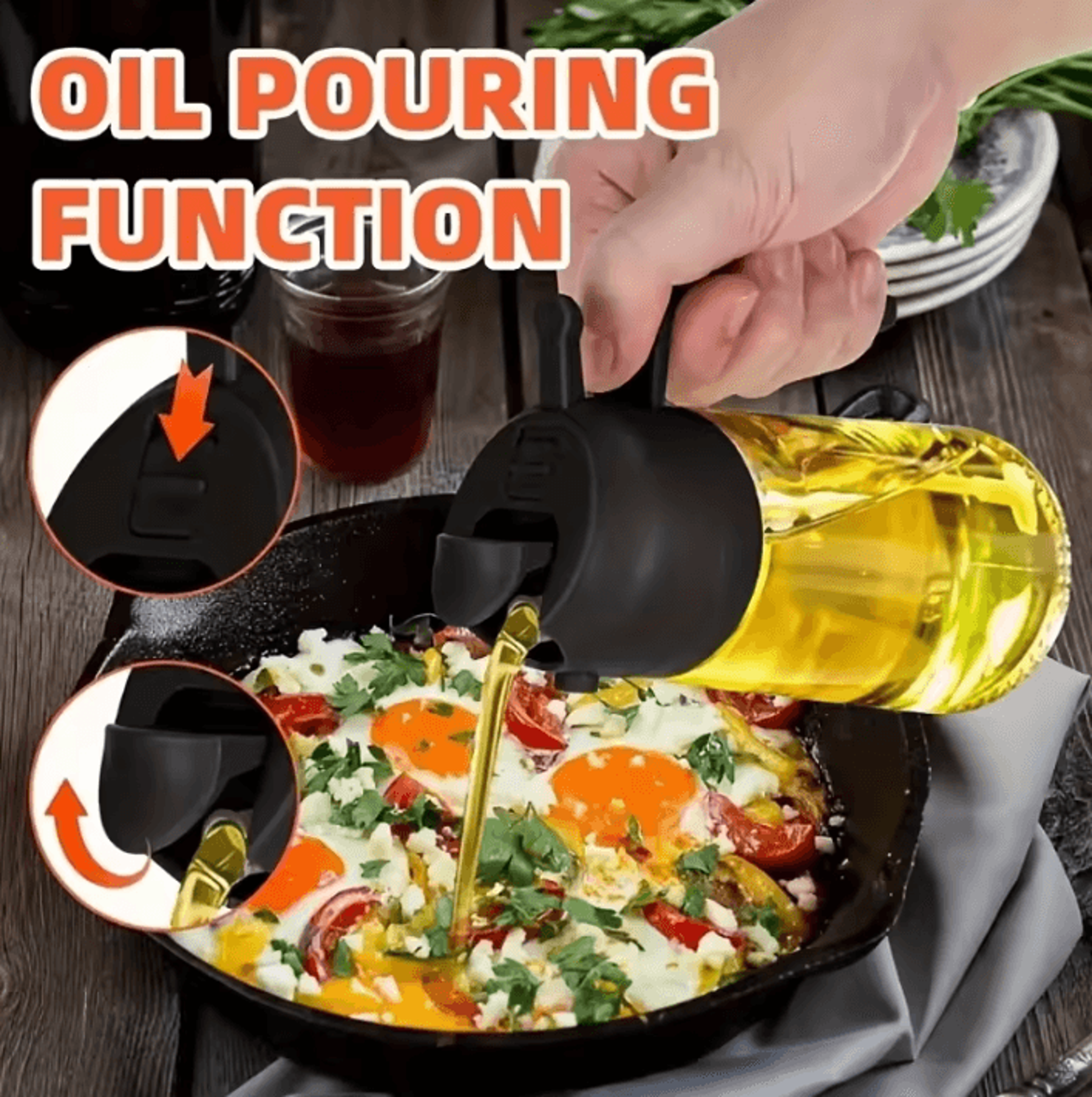 Kitchen Oil Sprayer  DualPurpose Bottle For Olive Oil Air Fryer And BBQ Cooking 1