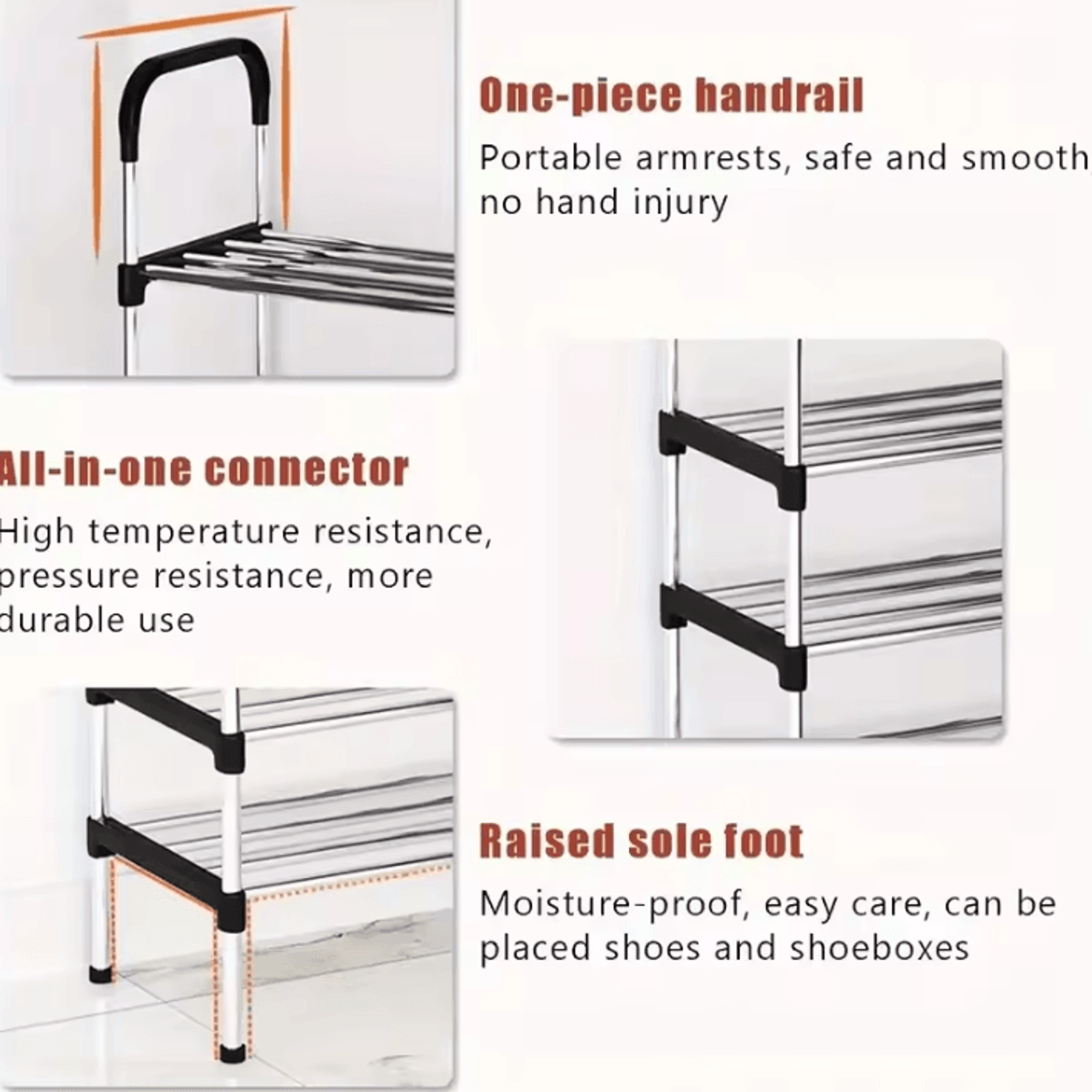 MultiLayer Dustproof Shoe Rack  Black Home Shoe Cabinet Storage With Double Shelves 3