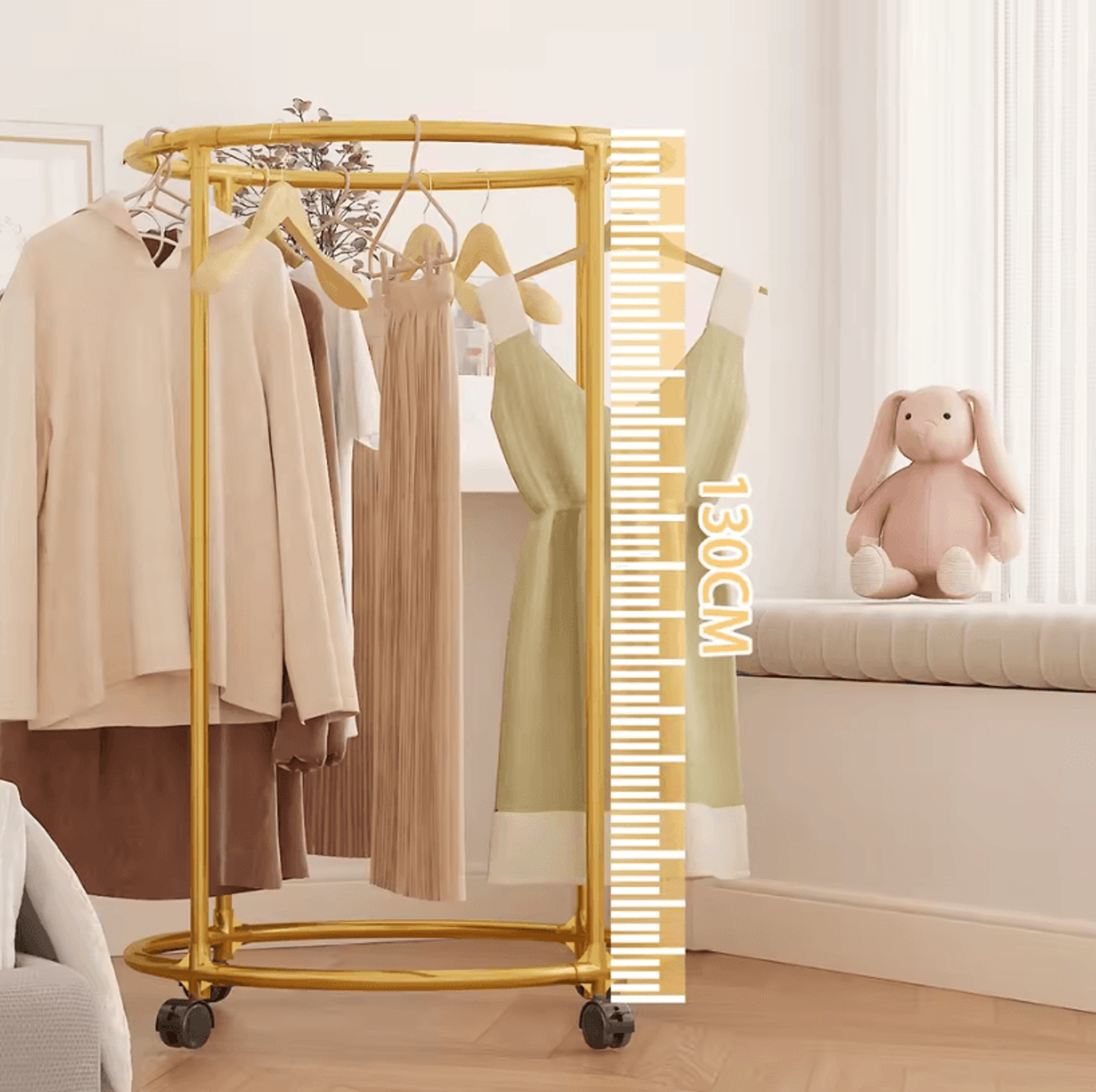 Round Drying Rack  Iron Rotatable Bed Linen And Clothes Hanger Stand 2