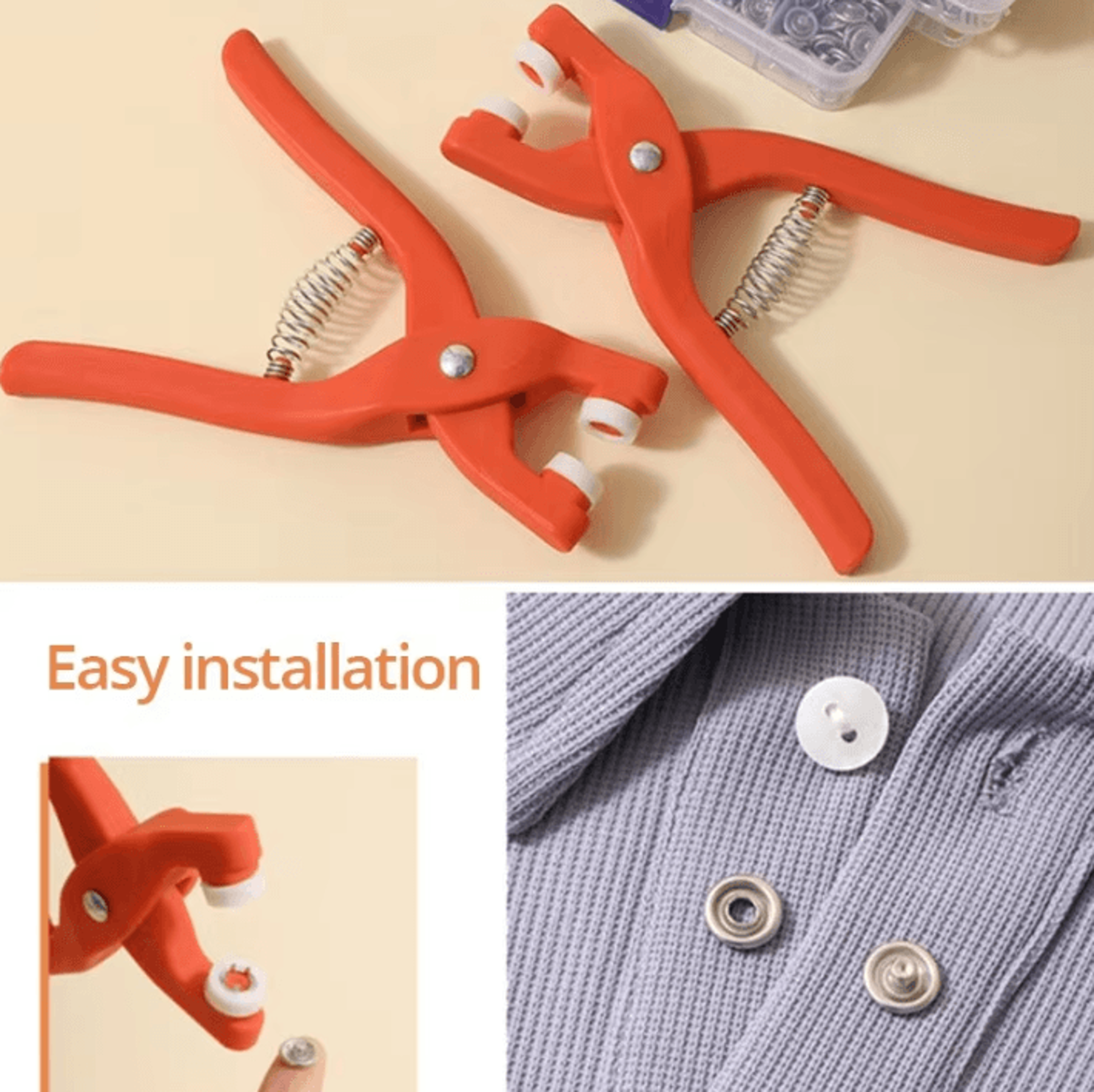 Snap Button Kit With Hand Pressure Pliers  50 Pcs Metal Snaps For Sewing And DIY 3