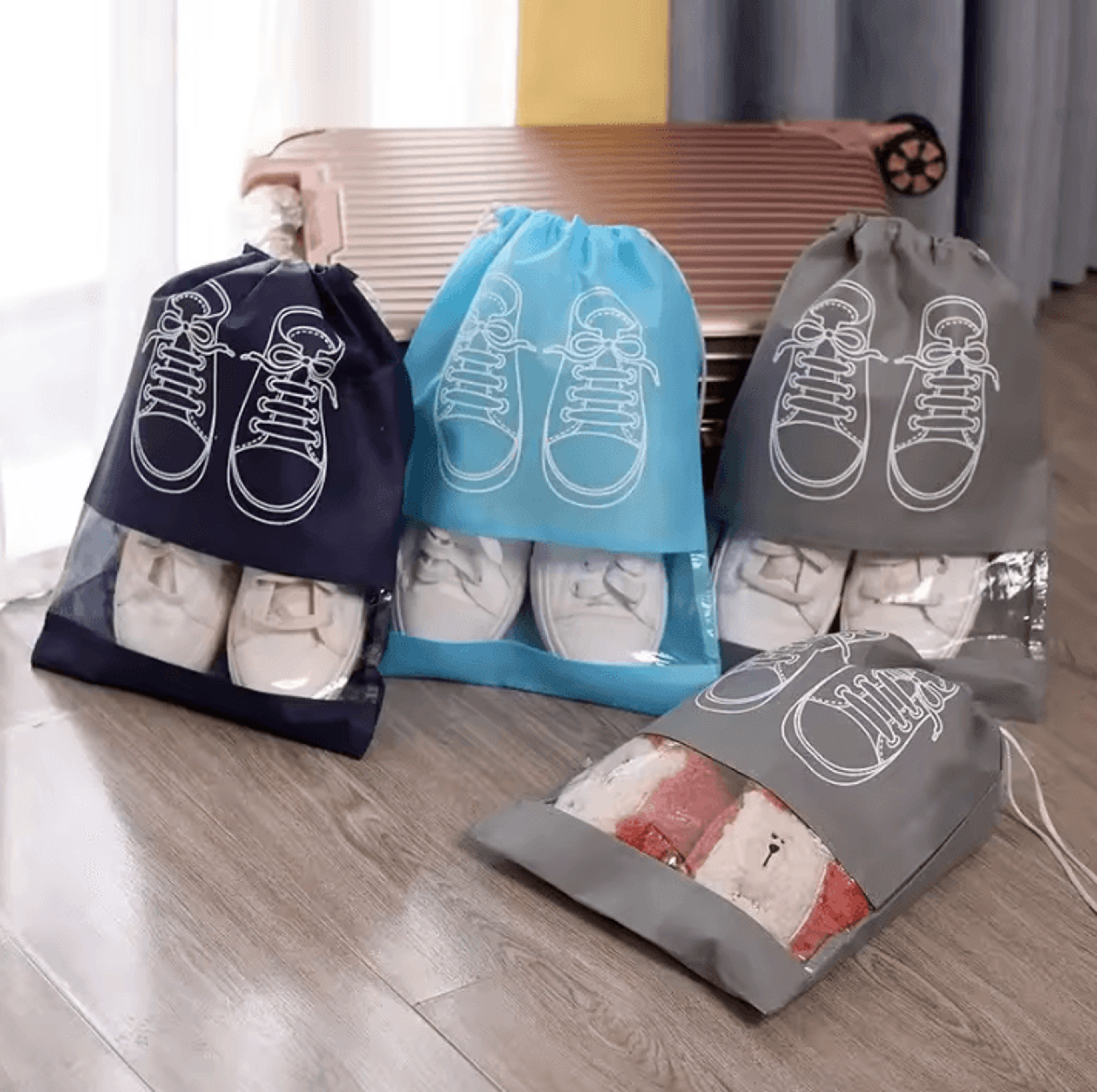 5Piece Travel Shoe Storage Bag Set  Waterproof Moistureproof Luggage Shoe Organizers 0