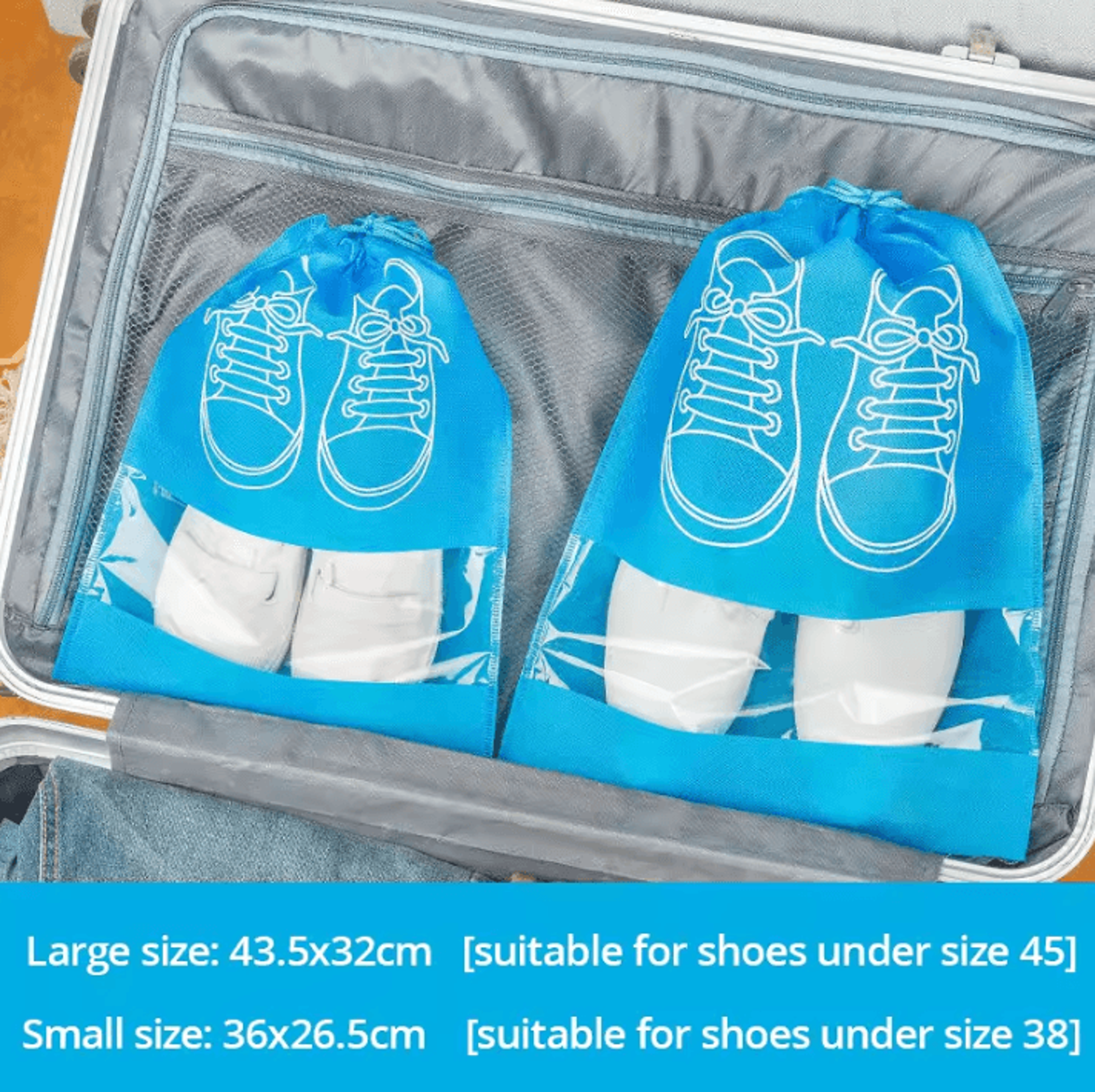 5Piece Travel Shoe Storage Bag Set  Waterproof Moistureproof Luggage Shoe Organizers 6