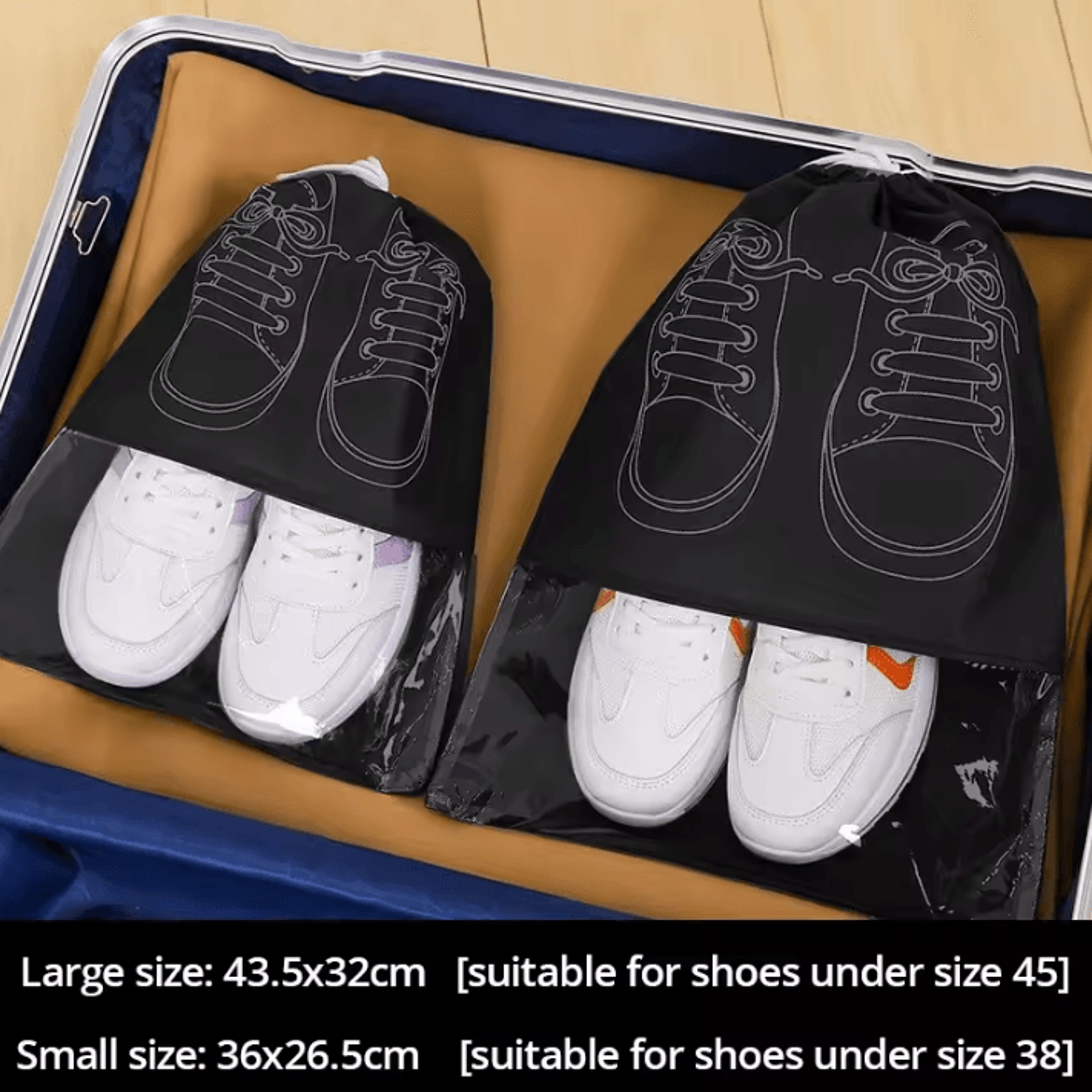 5Piece Travel Shoe Storage Bag Set  Waterproof Moistureproof Luggage Shoe Organizers 7