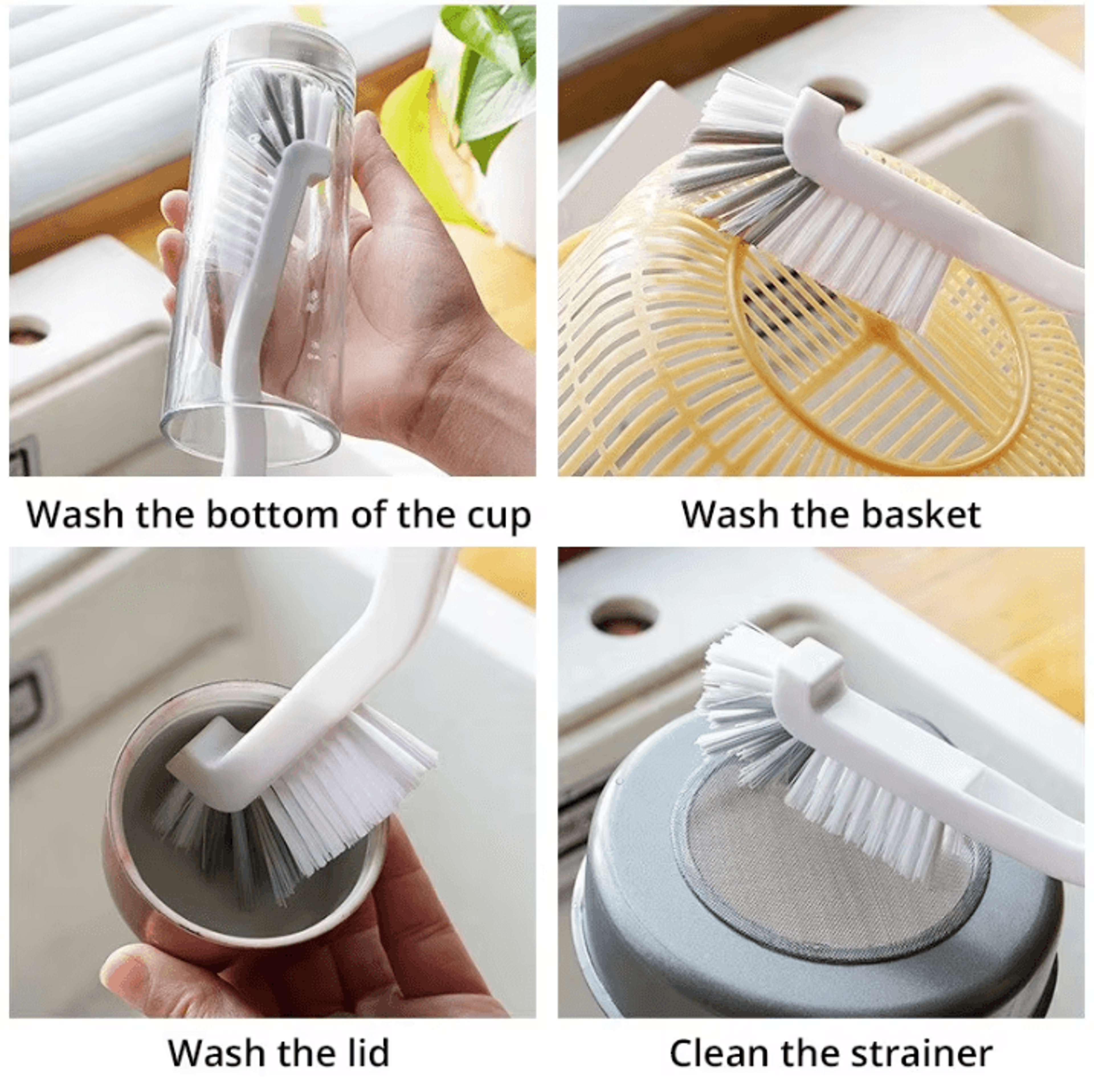 Japanese Style Long Handle Sink Cleaning Brush  Elbow Cup  Crevice Cleaner 4