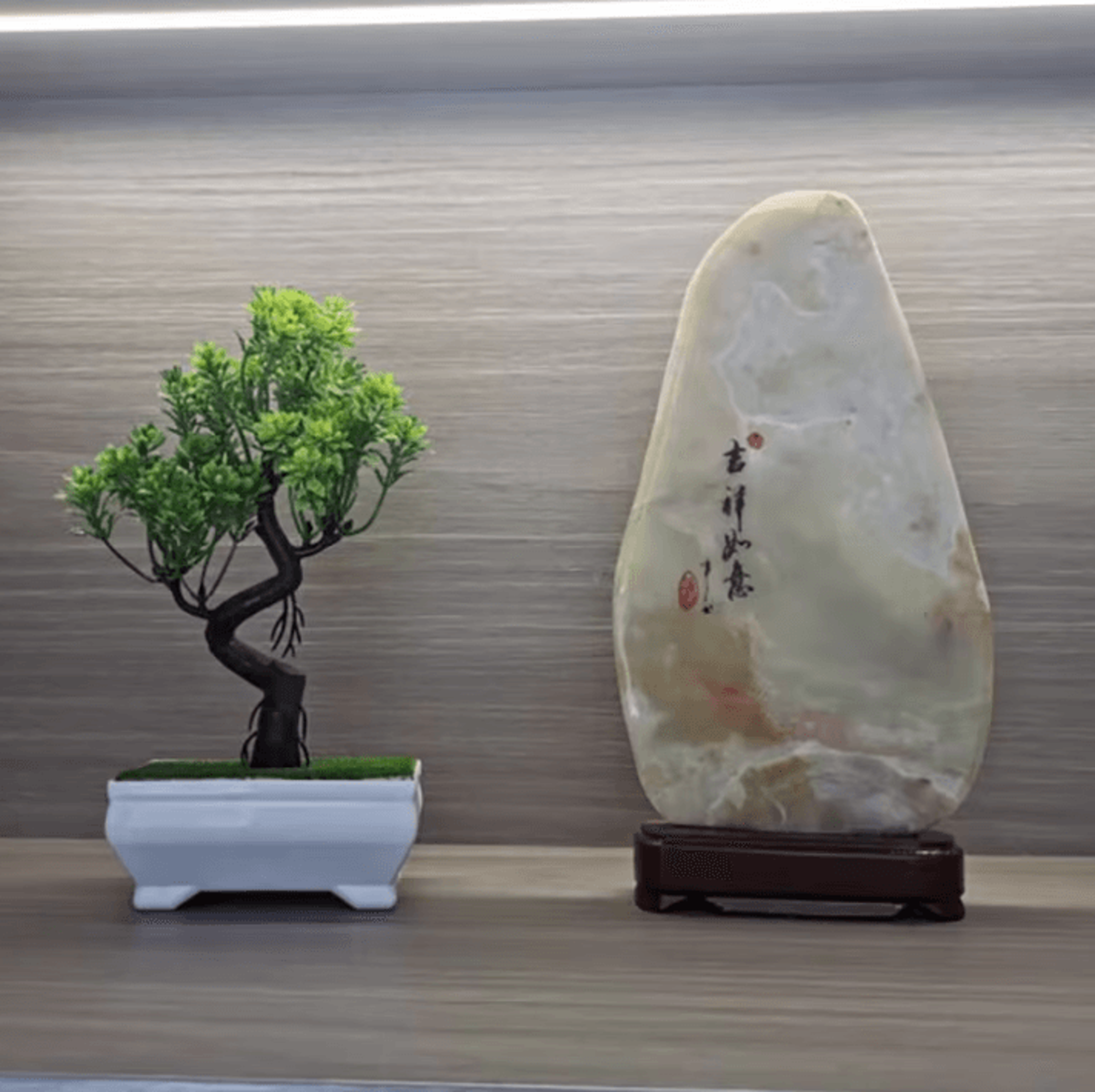 Plastic Mini Potted Plant Decor  Faux Bonsai Tabletop Ornament 1