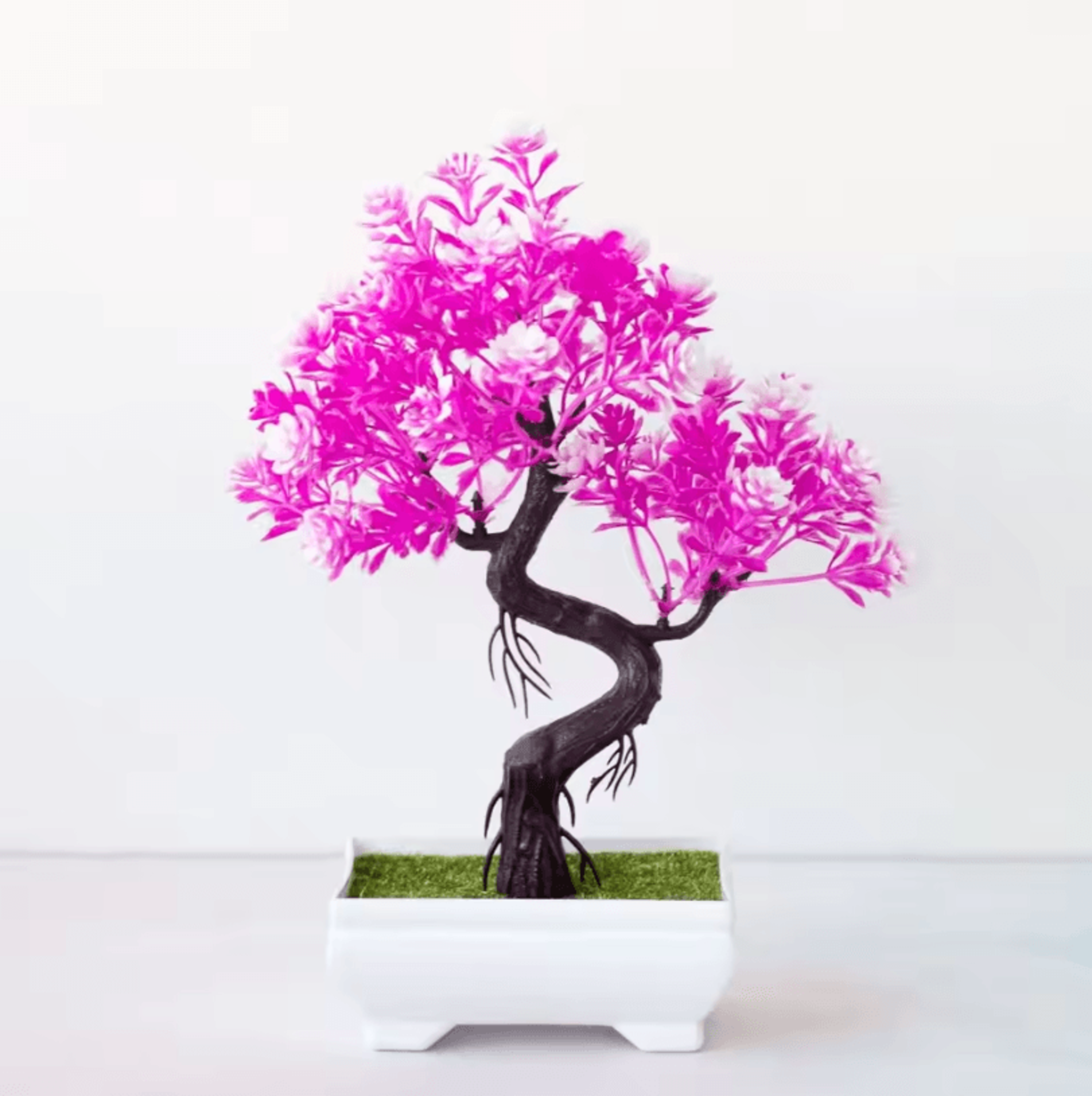 Plastic Mini Potted Plant Decor  Faux Bonsai Tabletop Ornament 6