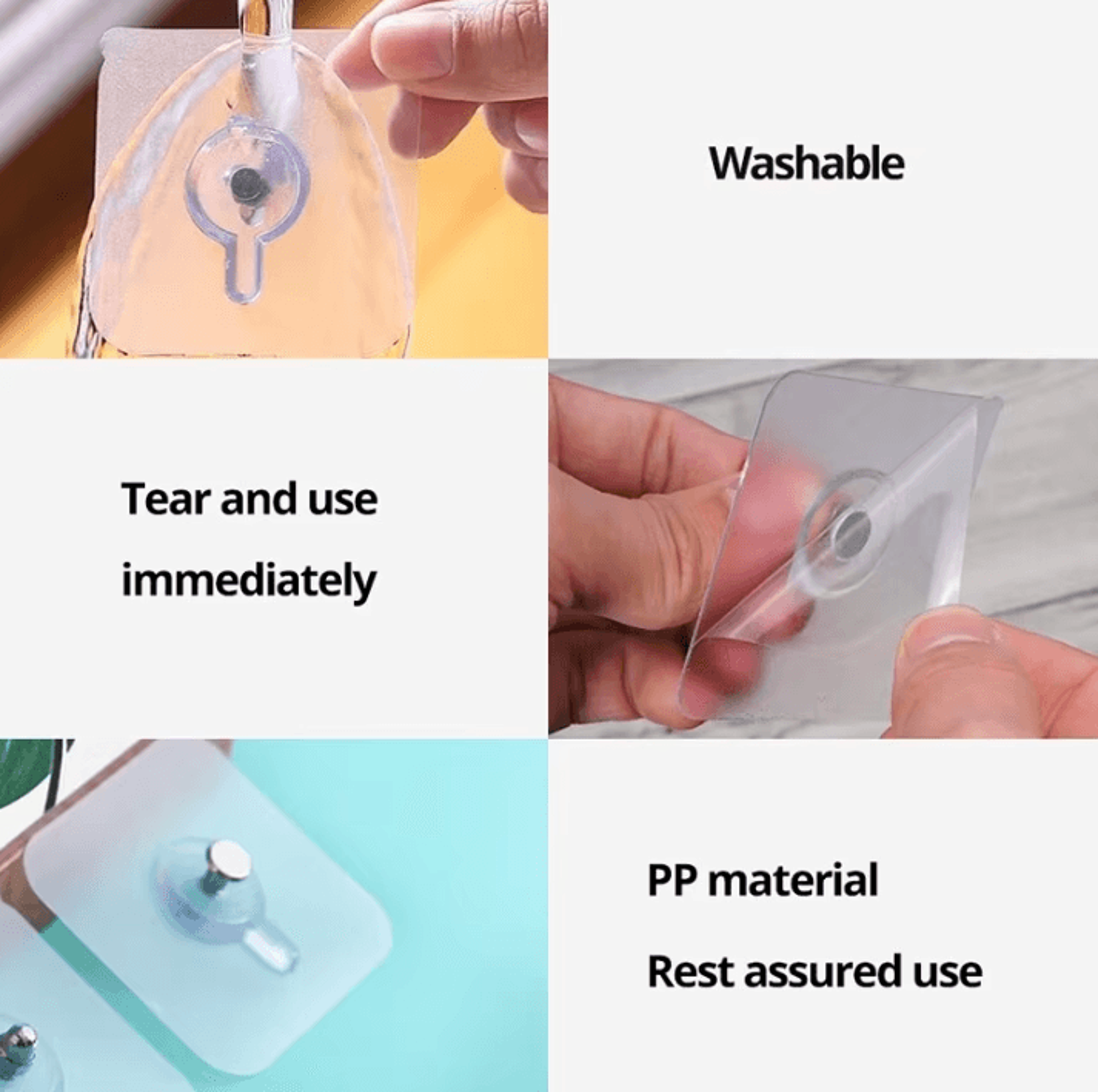 10Piece Transparent Traceless Adhesive Wall Hooks  Picture  Mural Hanging Nails 4