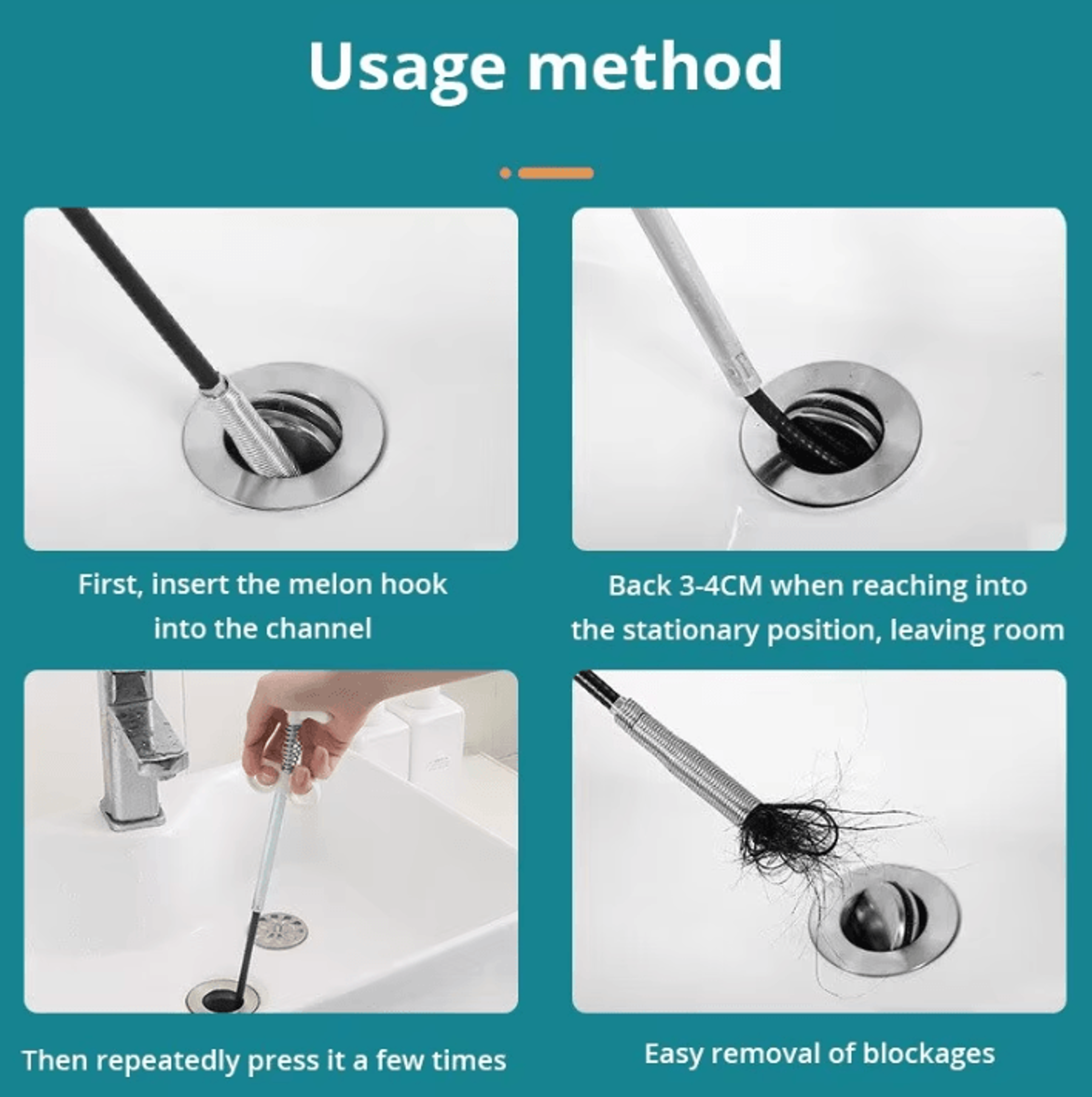 16 Meters Drain Snake Tool  Flexible Spring Pipe Clog Remover For Kitchen  Bathroom 4