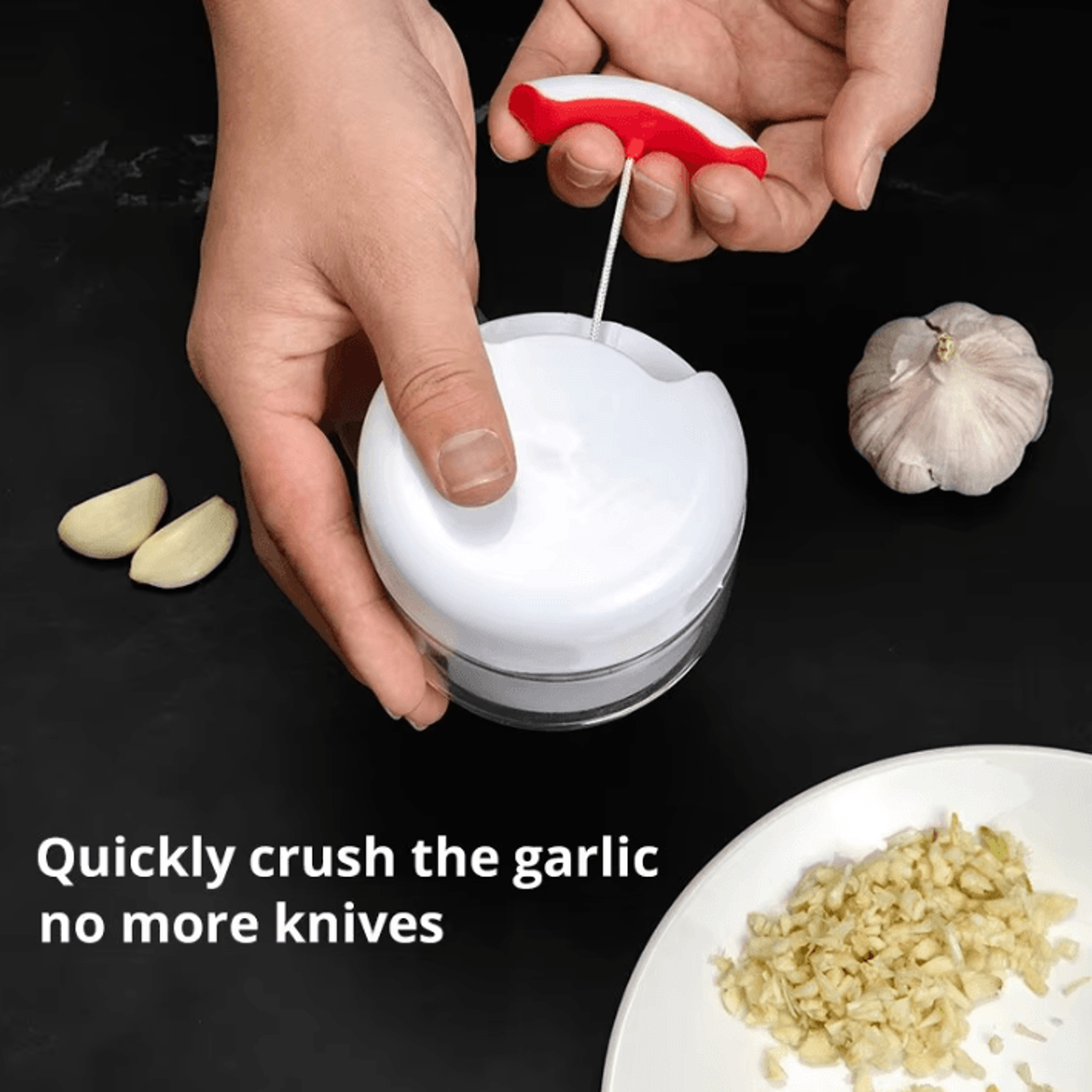 Hand Pull Garlic Chopper  Manual Garlic Grinder  Mincer For Fast Meal Prep 2