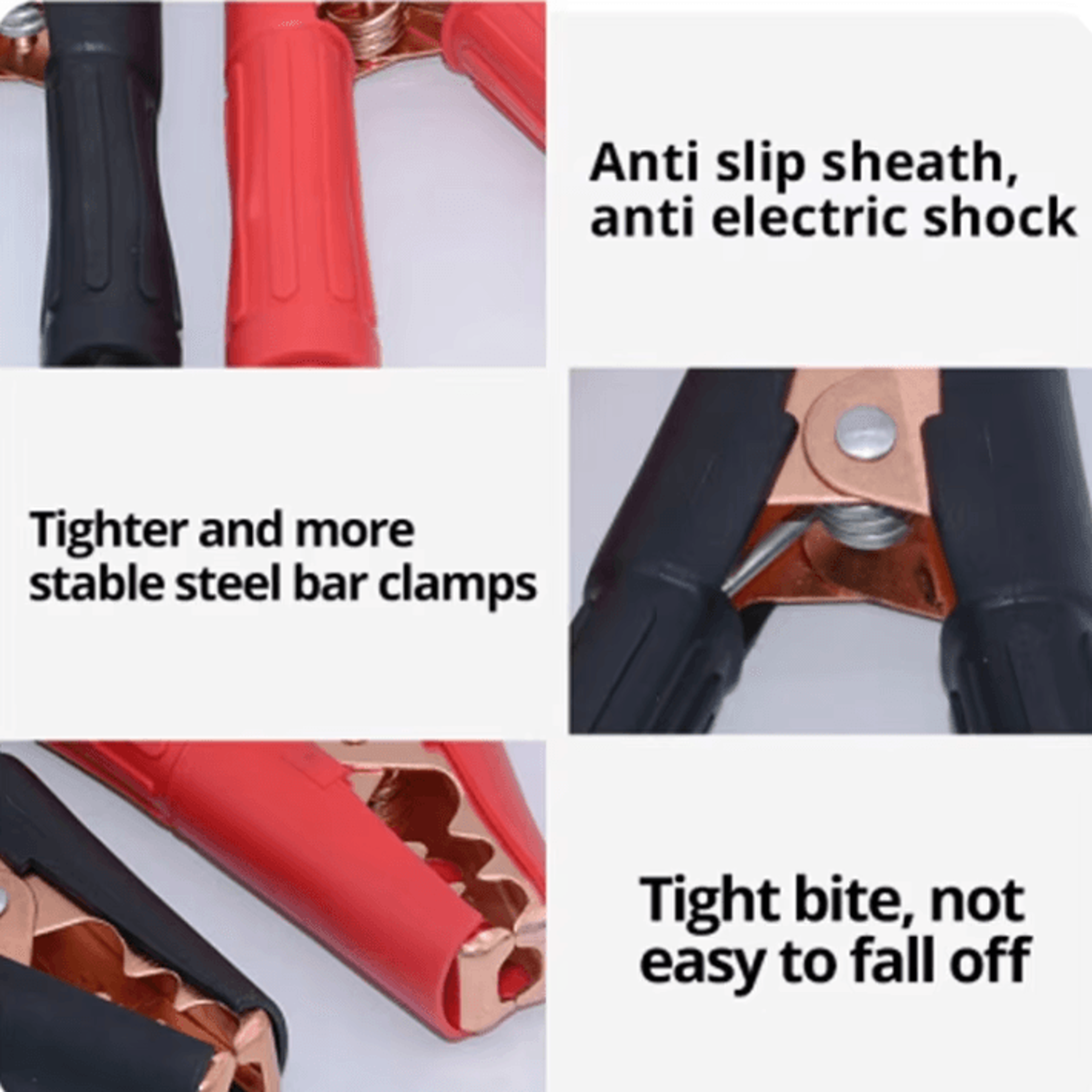 2Piece 50A Crocodile Battery Clips  75mm Copper HeavyDuty Charging Clamps 4