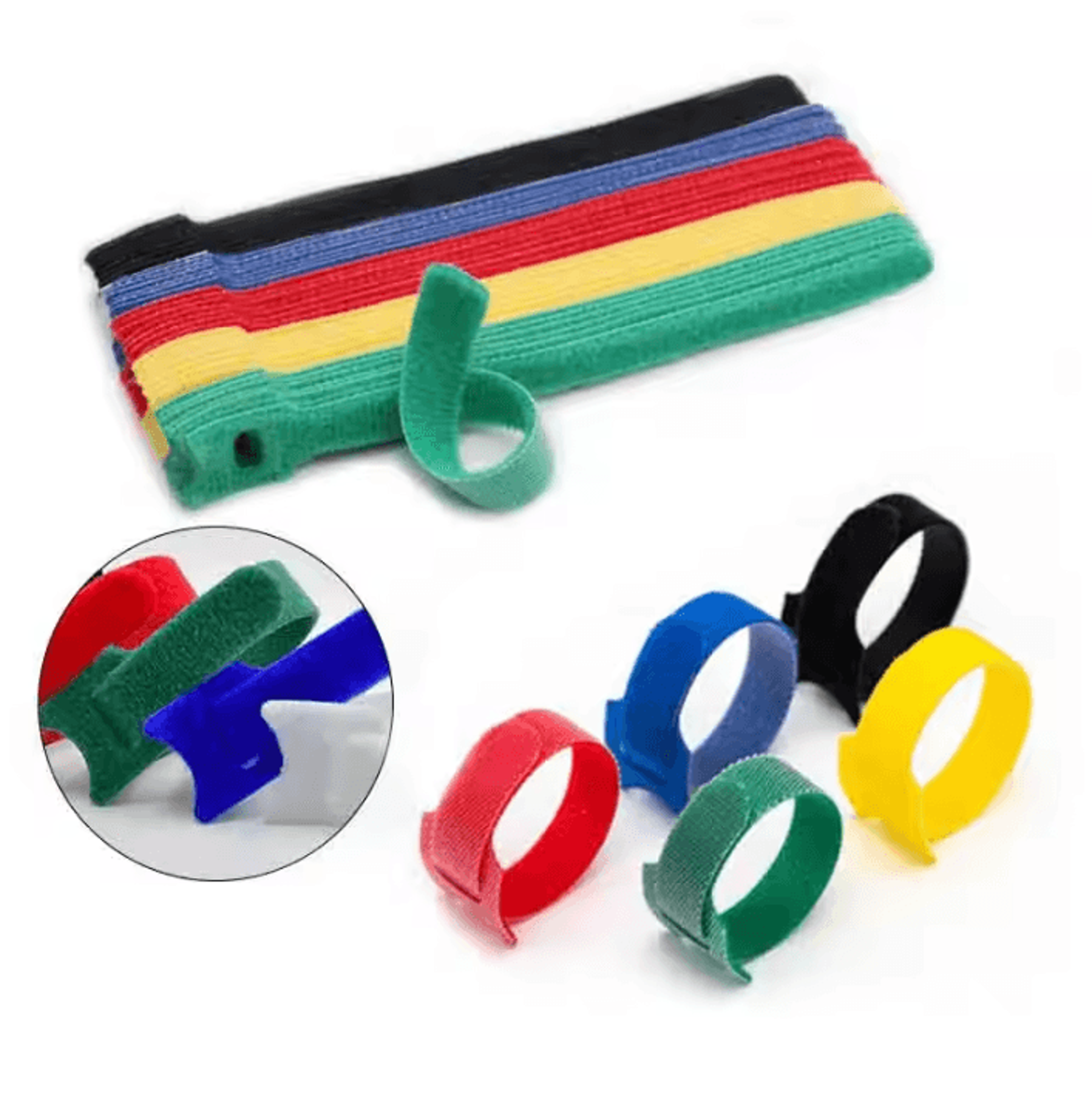 Reusable Detachable Cable Ties  50100PCS Colored Nylon Loop Wraps For Wire  Cable Organization 0