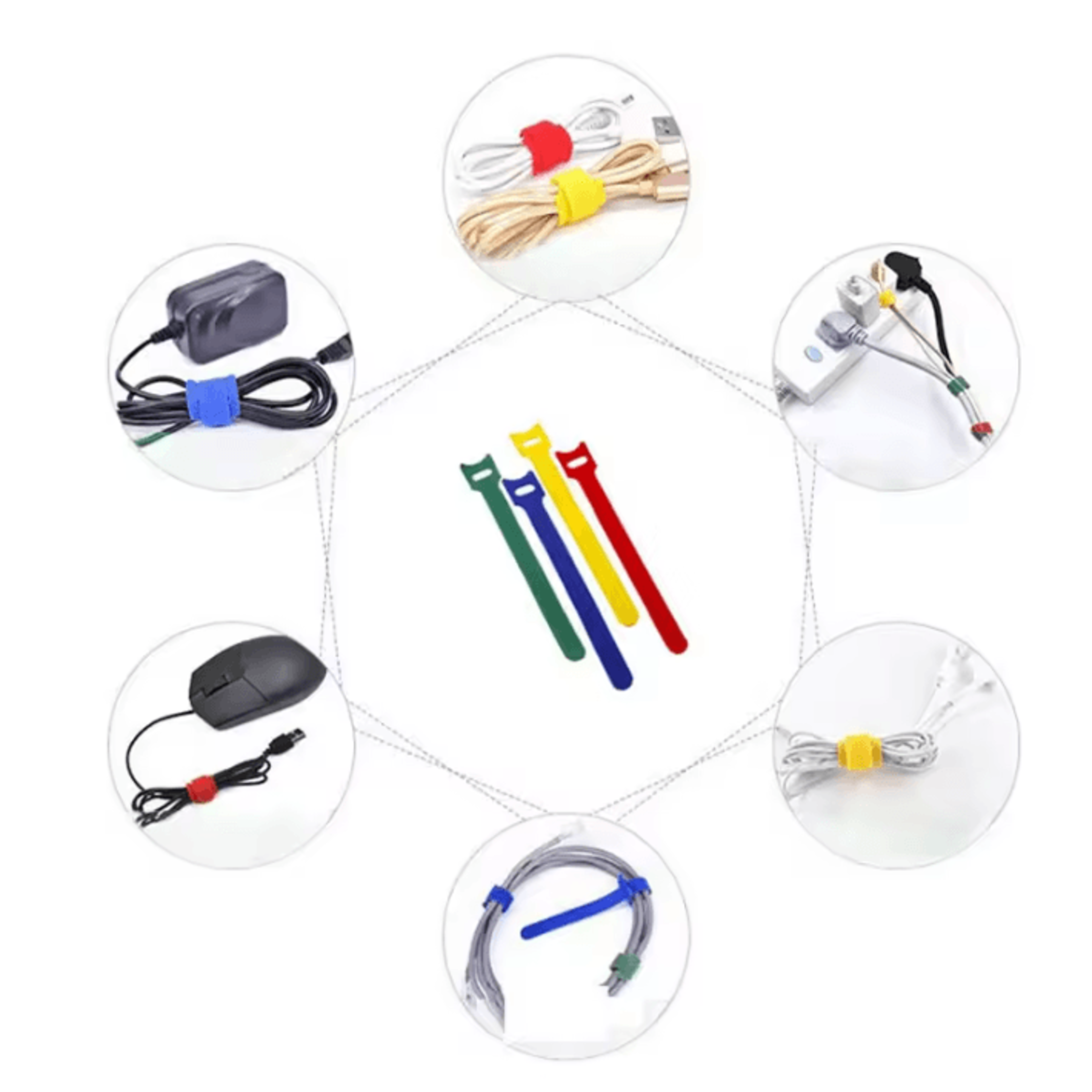 Reusable Detachable Cable Ties  50100PCS Colored Nylon Loop Wraps For Wire  Cable Organization 2