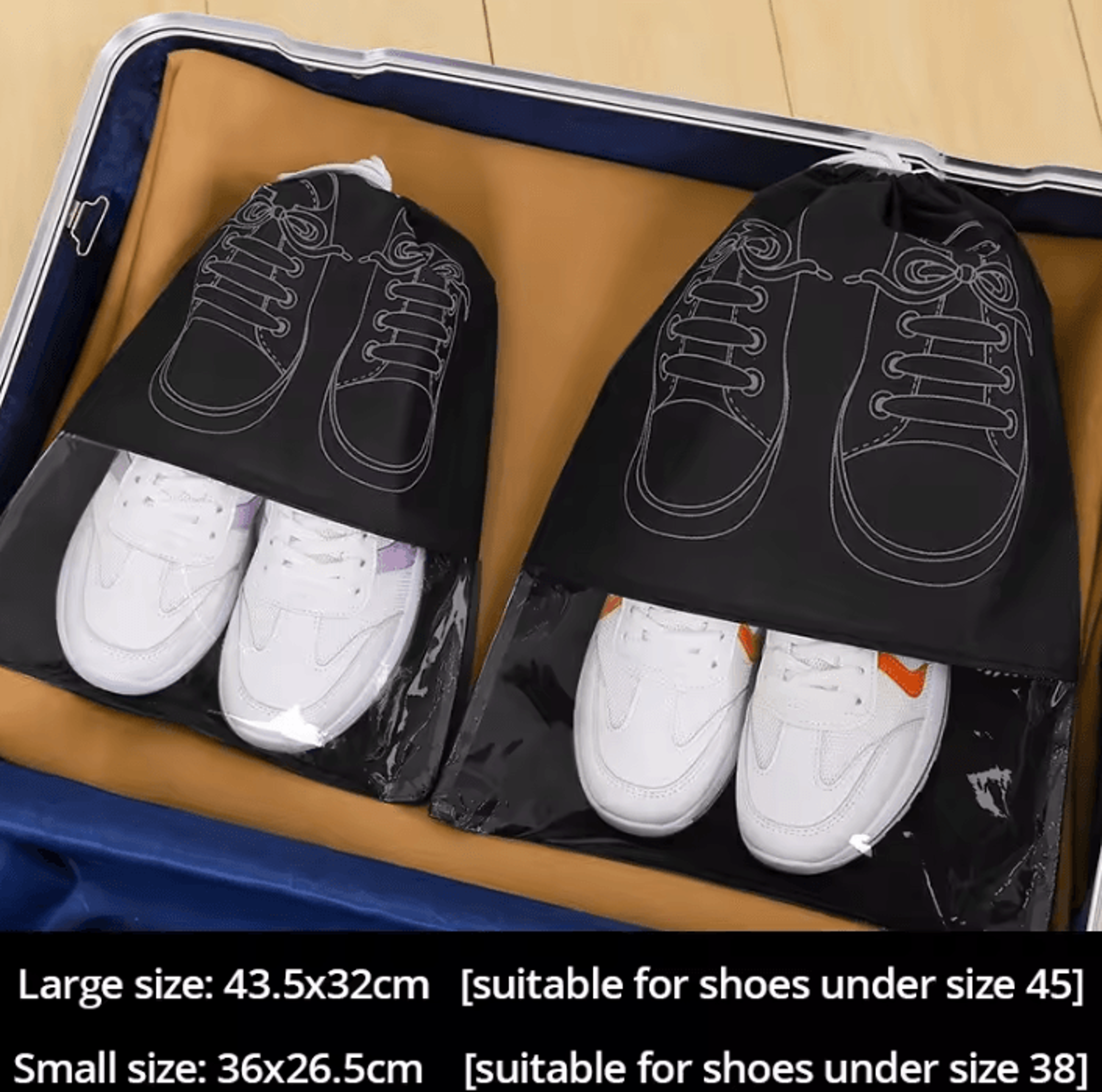 5Piece Waterproof Shoe Storage Bag Set  Large Capacity NonWoven Travel Shoe Organizer 7