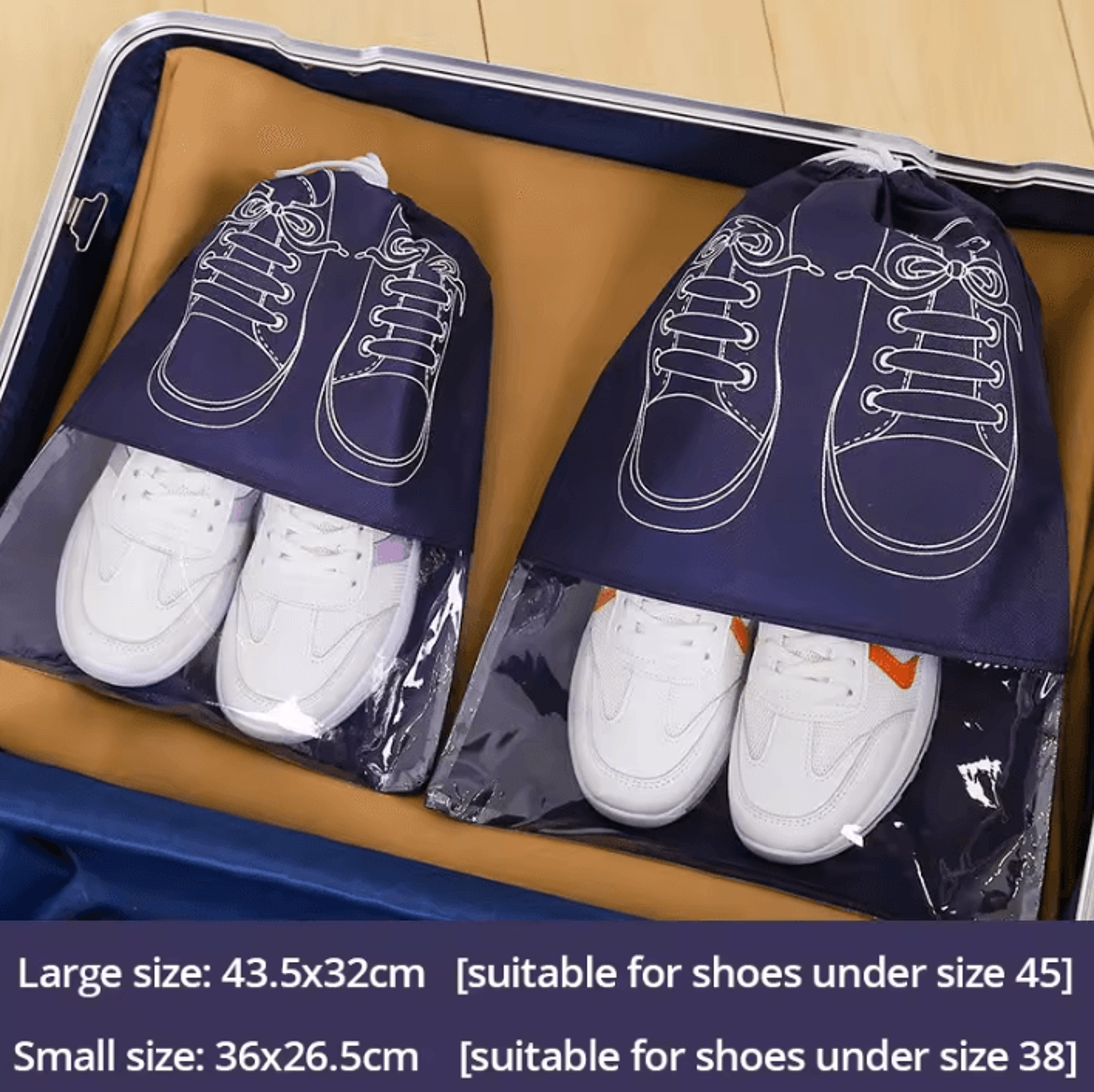 5Piece Waterproof Shoe Storage Bag Set  Large Capacity NonWoven Travel Shoe Organizer 8