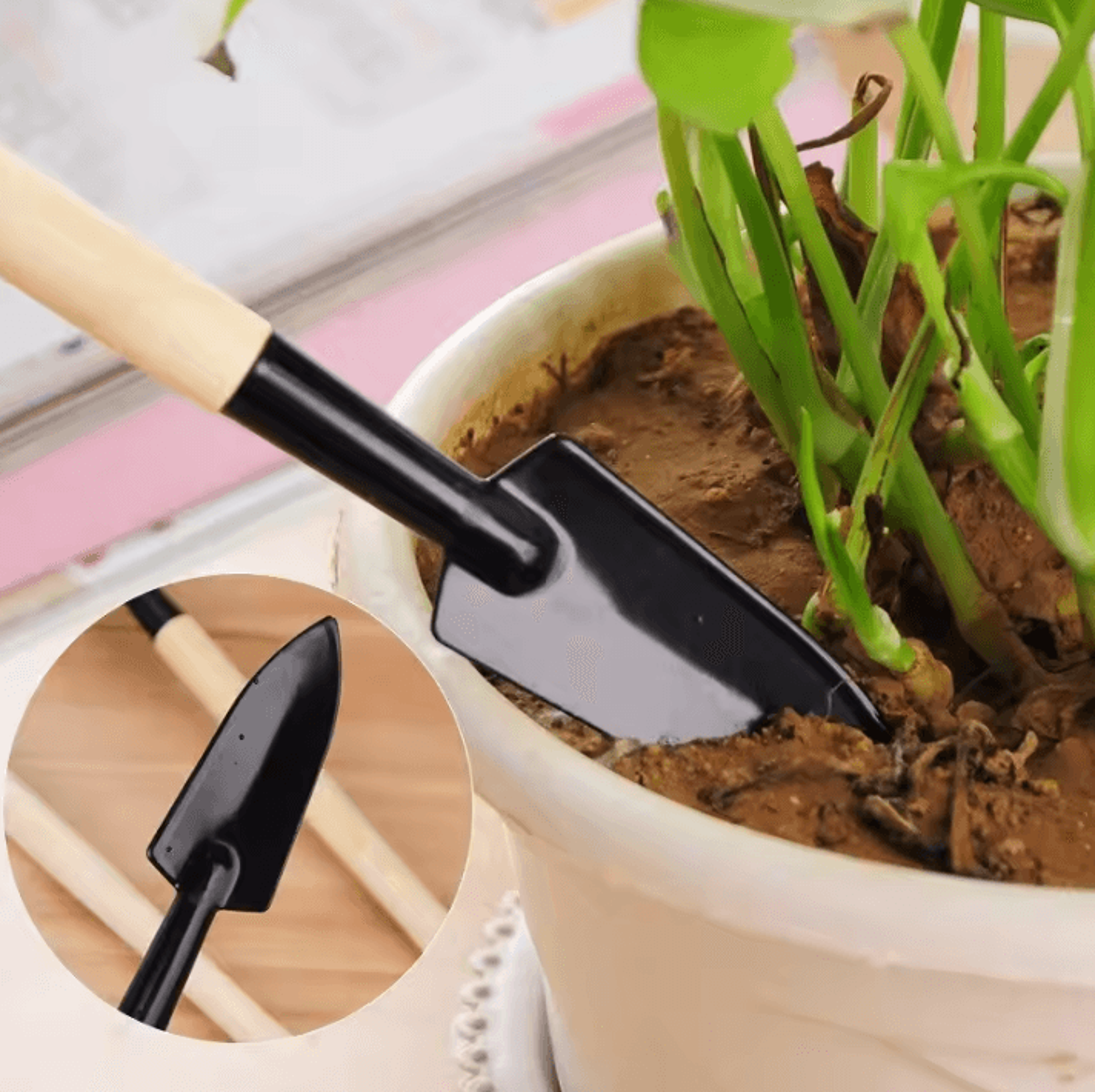 3Piece Mini Garden Tools Set  MultiFunction Handheld Soil Shovel  Harrow Kit 4