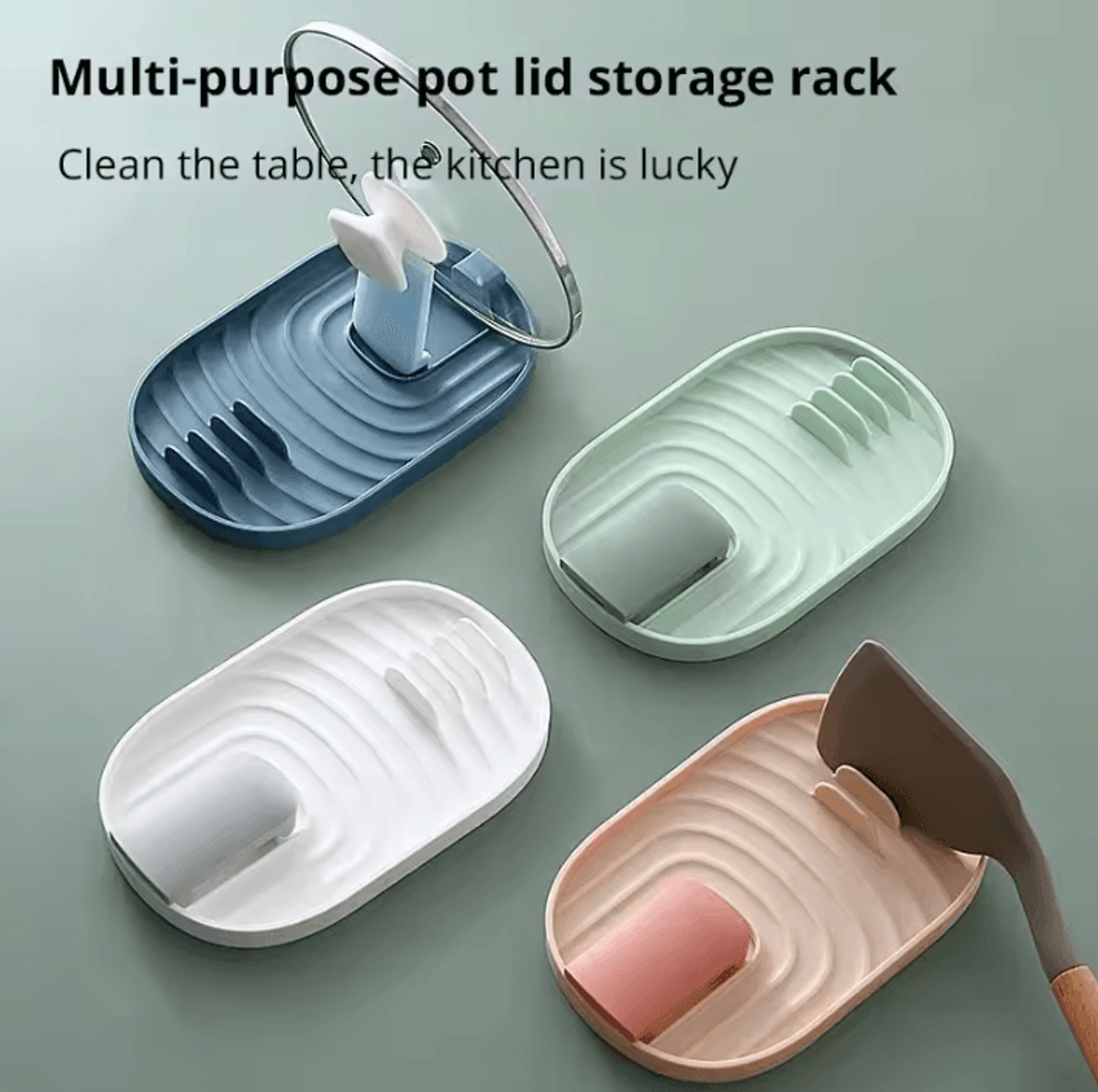 Silicone Pot Lid  Shovel Storage Rack  Nordic Style NonSlip Kitchen Organizer 1