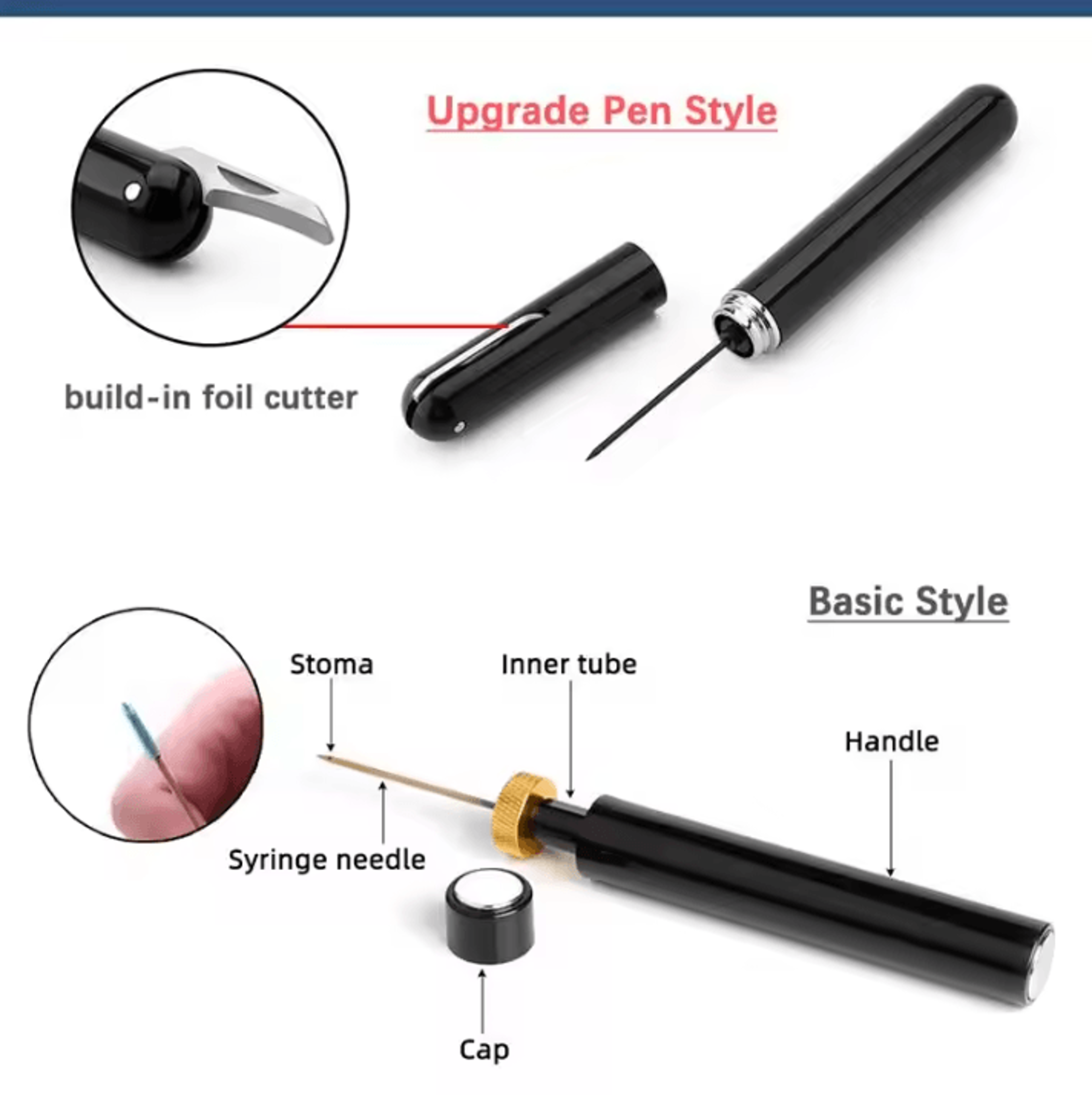 Black Stainless Steel Air Pressure Corkscrew  Portable Wine Bottle Opener  Cork Remover Air Pump To 3