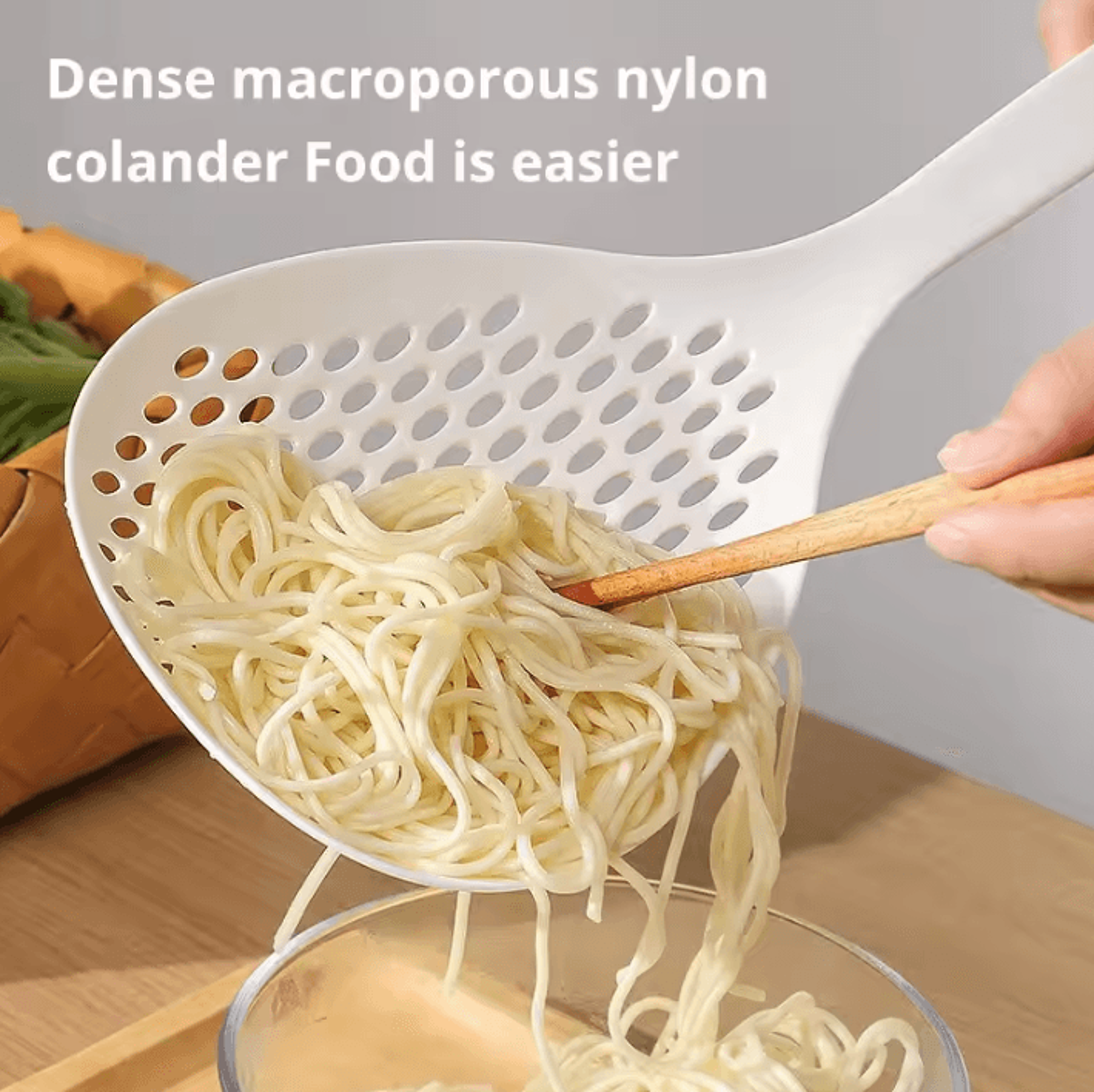 Heat Resistant Large Capacity Kitchen Spoon  High Temperature White Serving  Dumpling Straining Lad 2