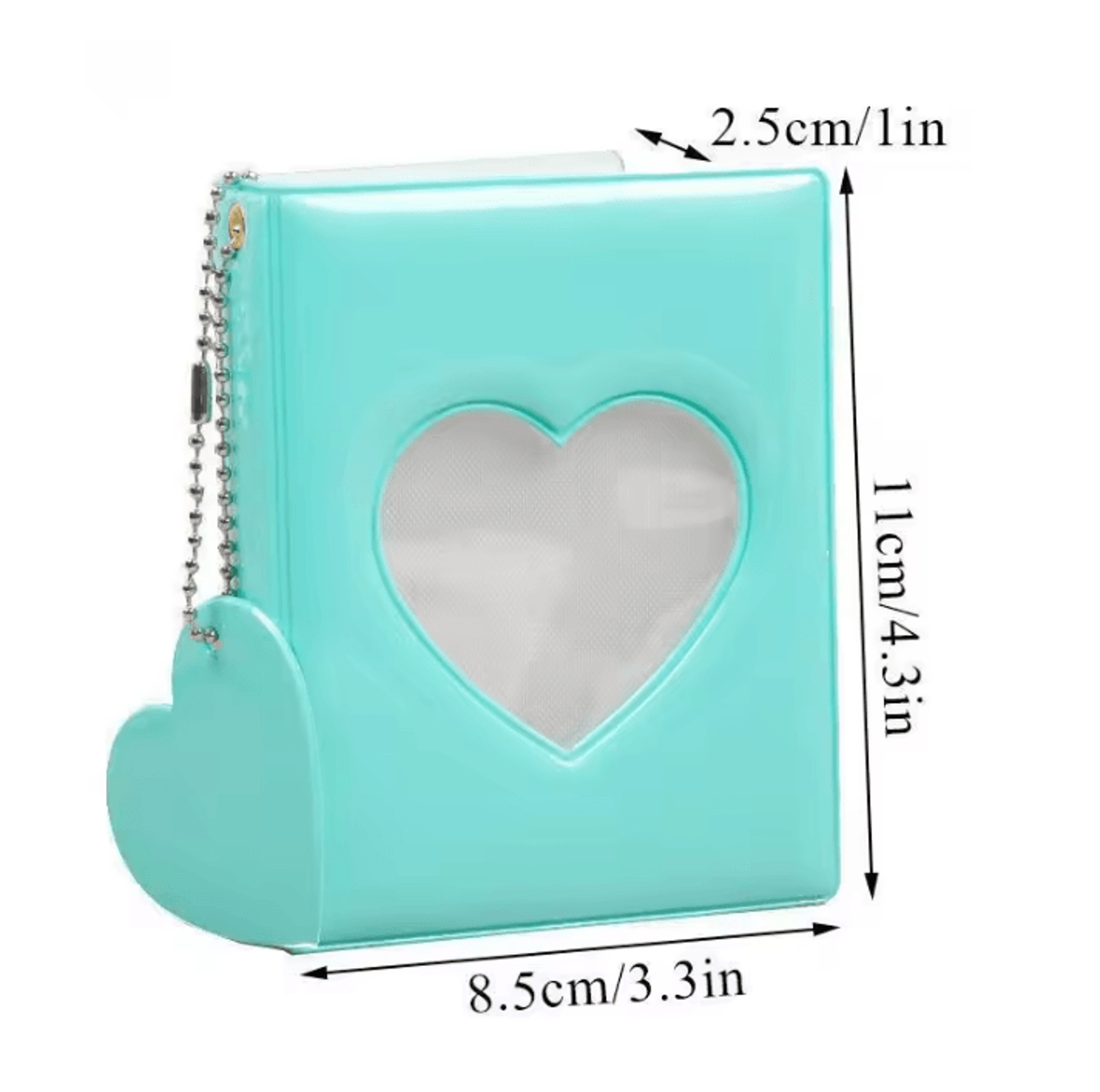 Heart Pendant Photo Album  3Inches Solid Color Kpop Photocard Holder  Polaroid Collectible Card Org 2