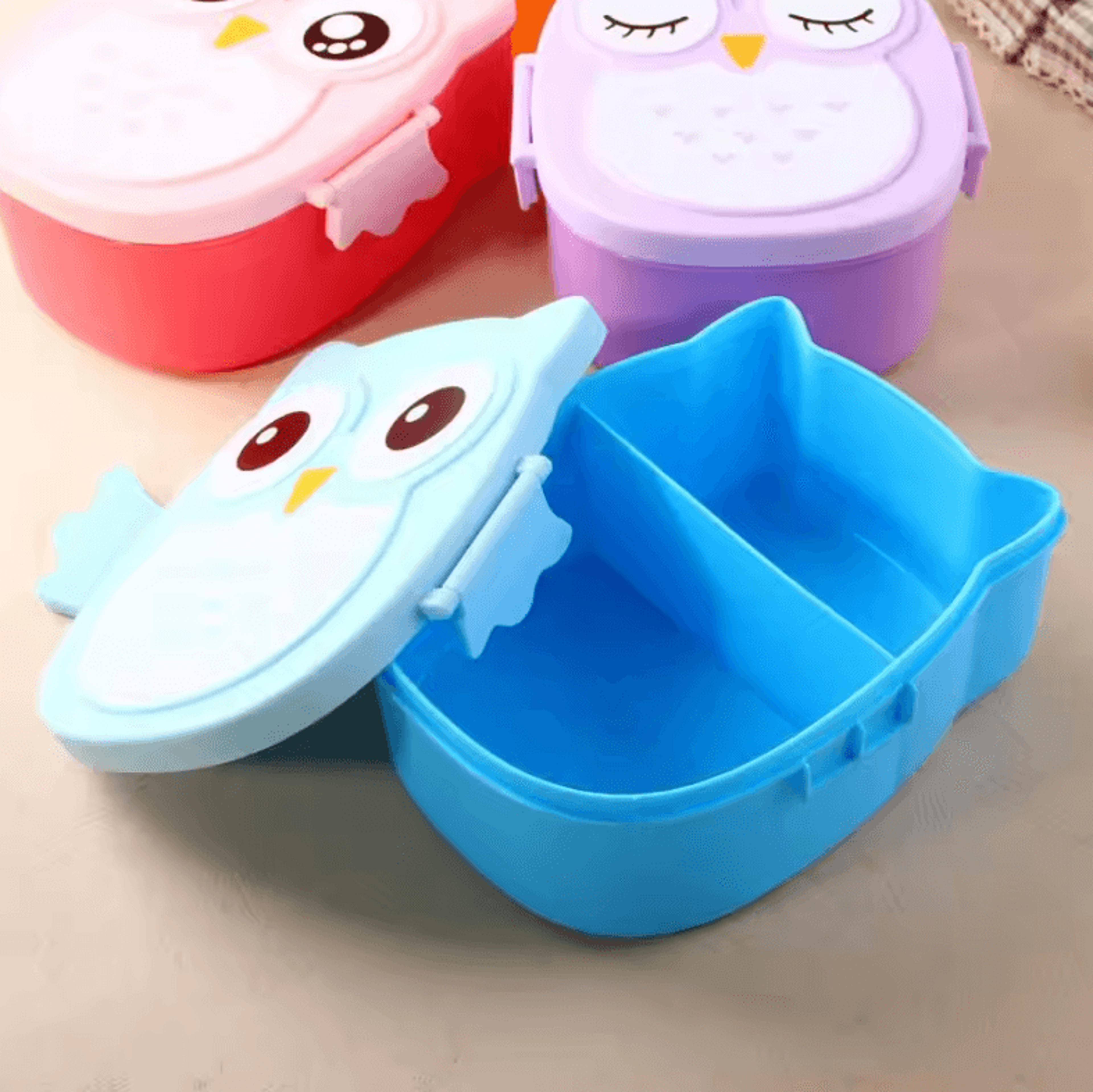 Portable Plastic Bento Lunch Box  Food Container With Cutlery For Kids Students  Daily Meals 0