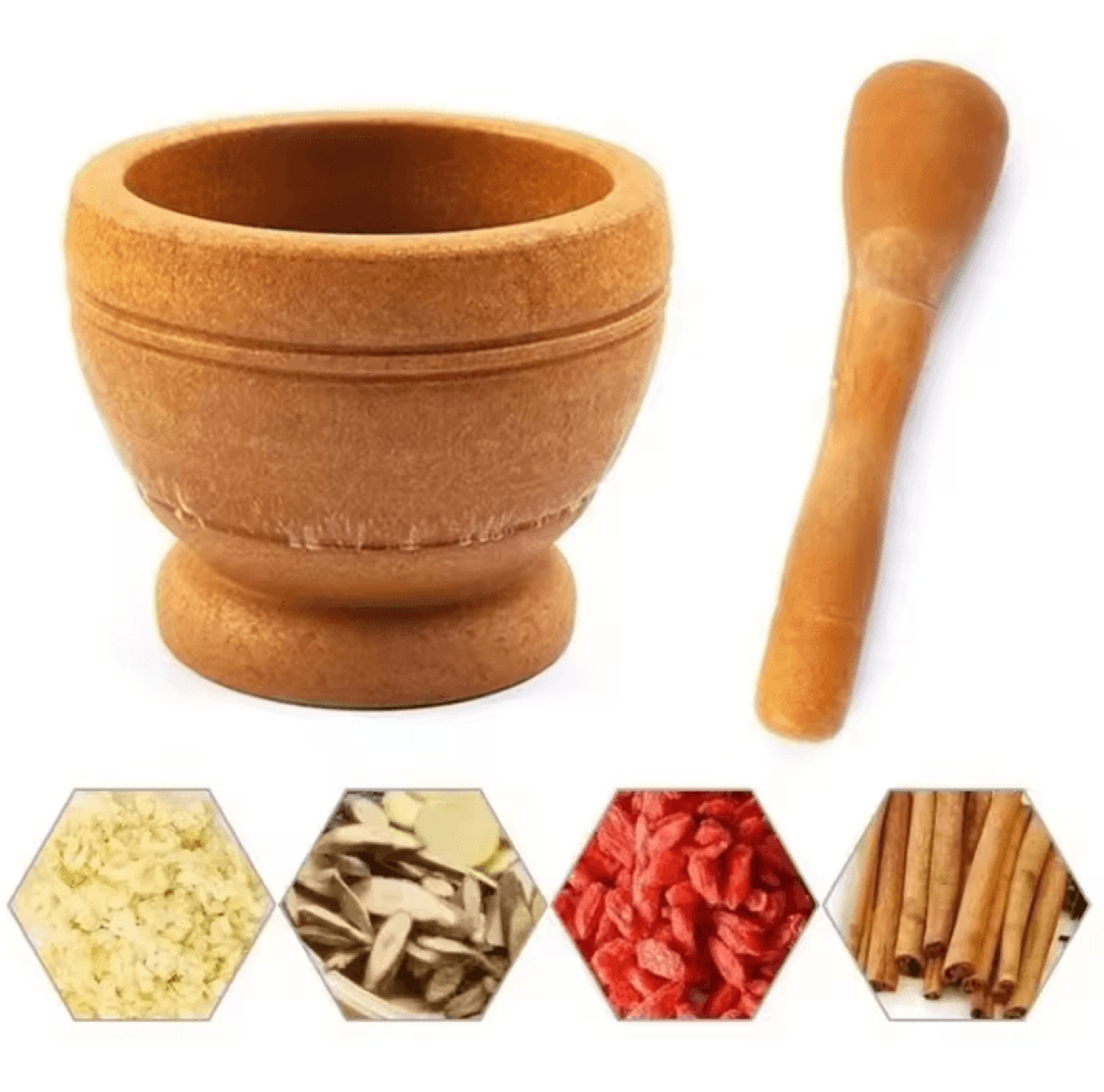 Resin Mortar And Pestle Set  Herb Garlic  Spice Grinding Crusher For Kitchen Tools 3