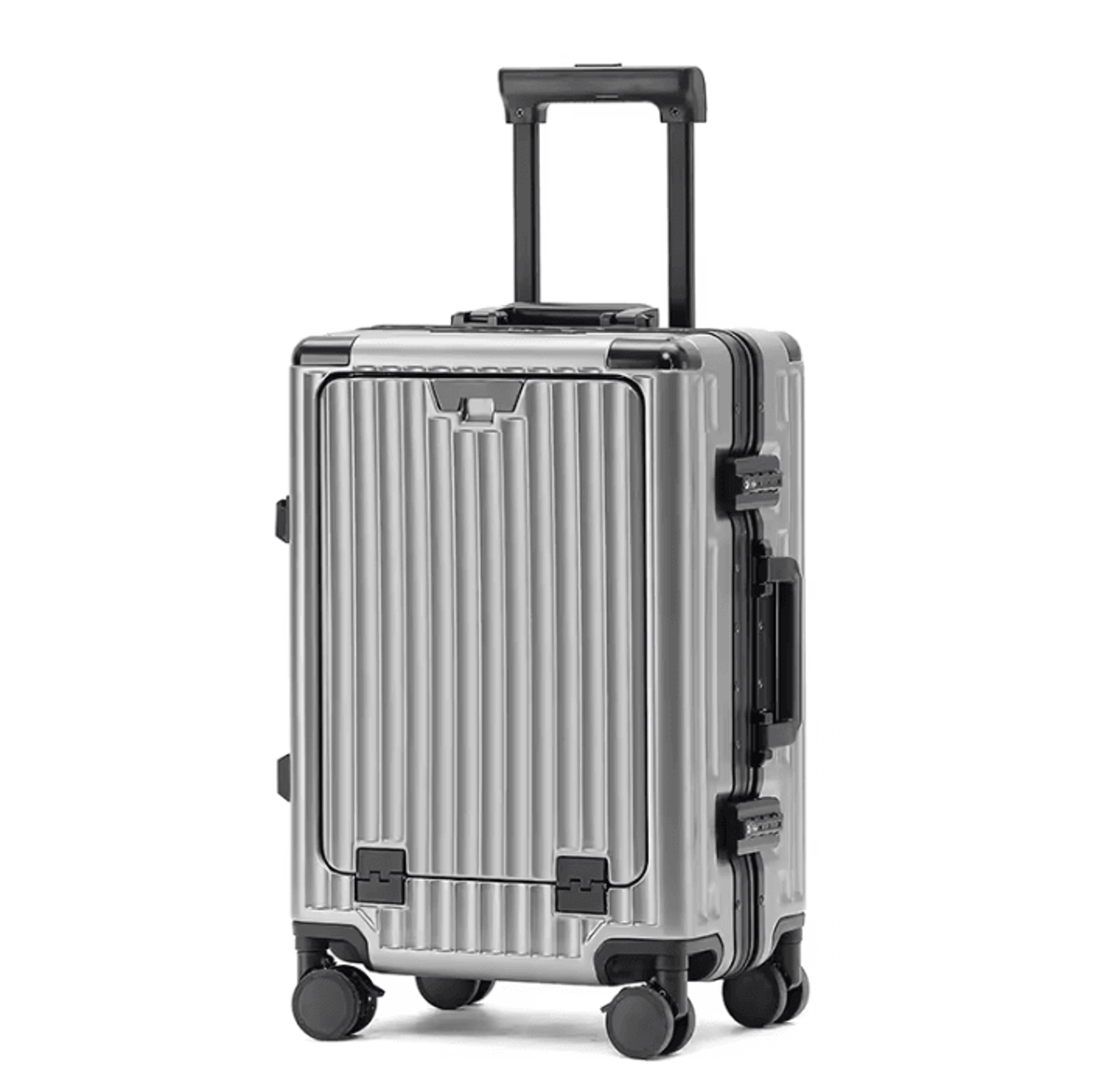 20Inch 500mm Aluminum Frame Functional Trolley Suitcase  ShockAbsorbing USB Charging  MultiFeature  8