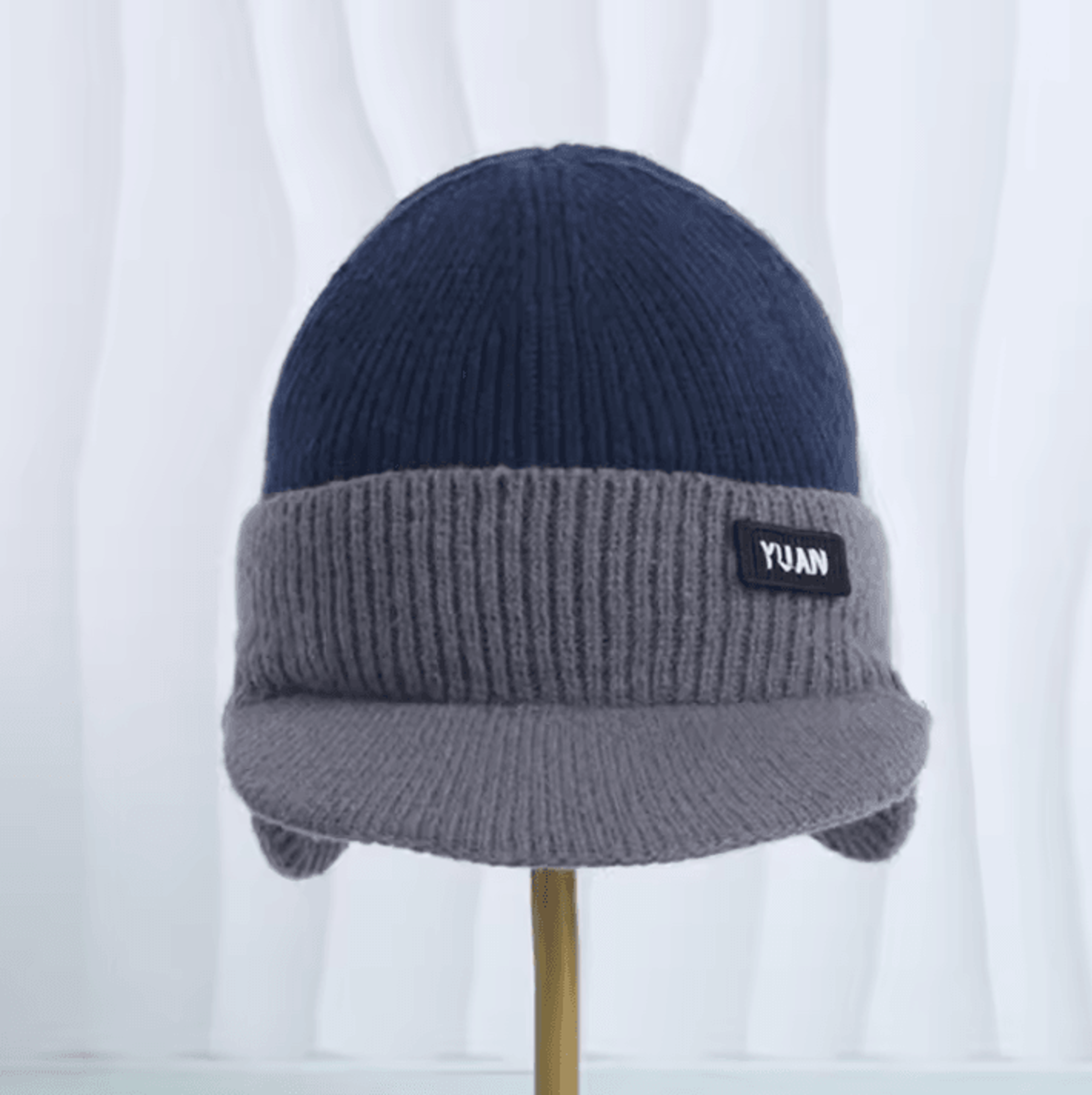 Winter Thermal Knitted Baseball Cap  Thickened Windproof Ear Protection Beanie For Outdoor Sports 8