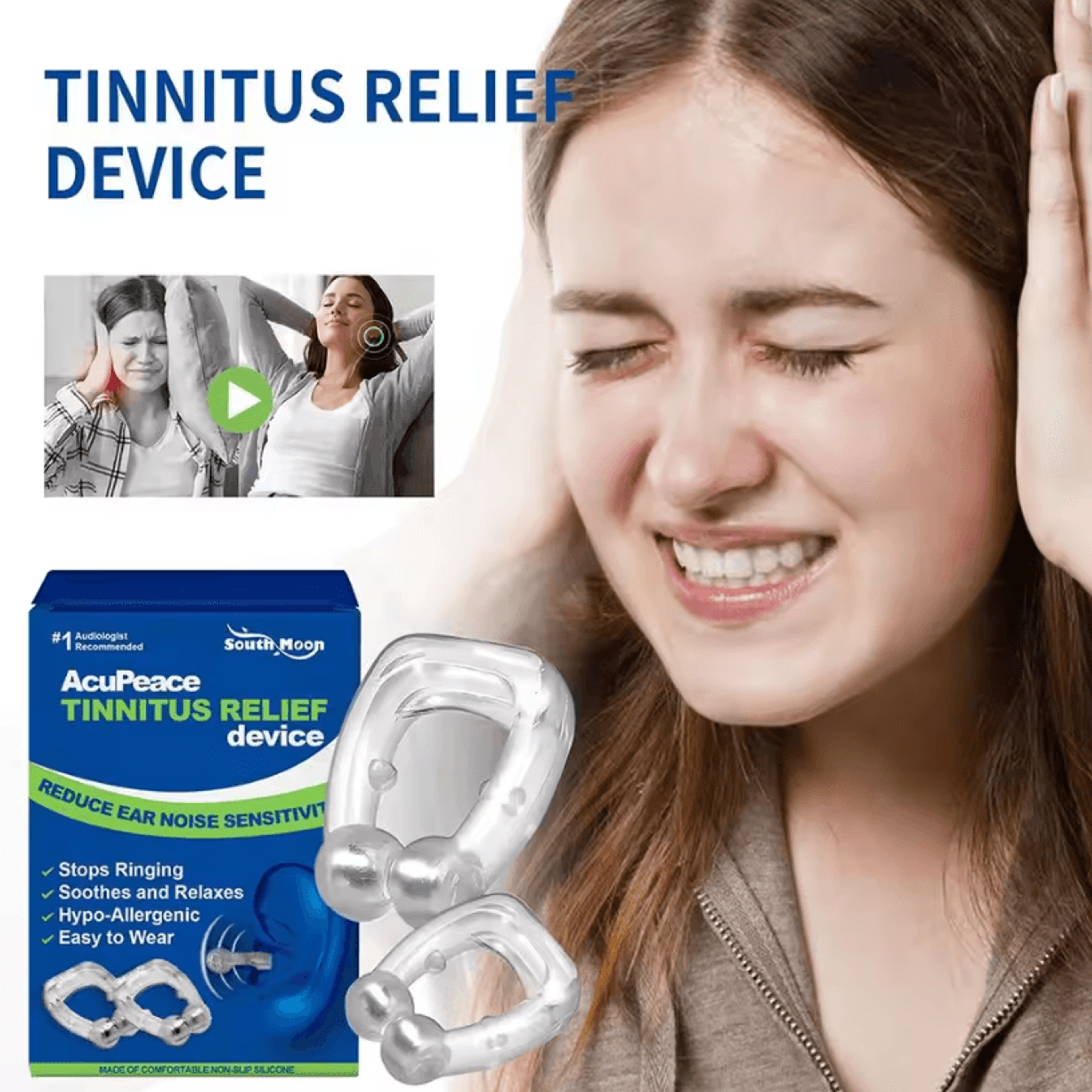 2pcs tinnitus relief clip – portable magnetic earache pressure tool for hearing comfort
