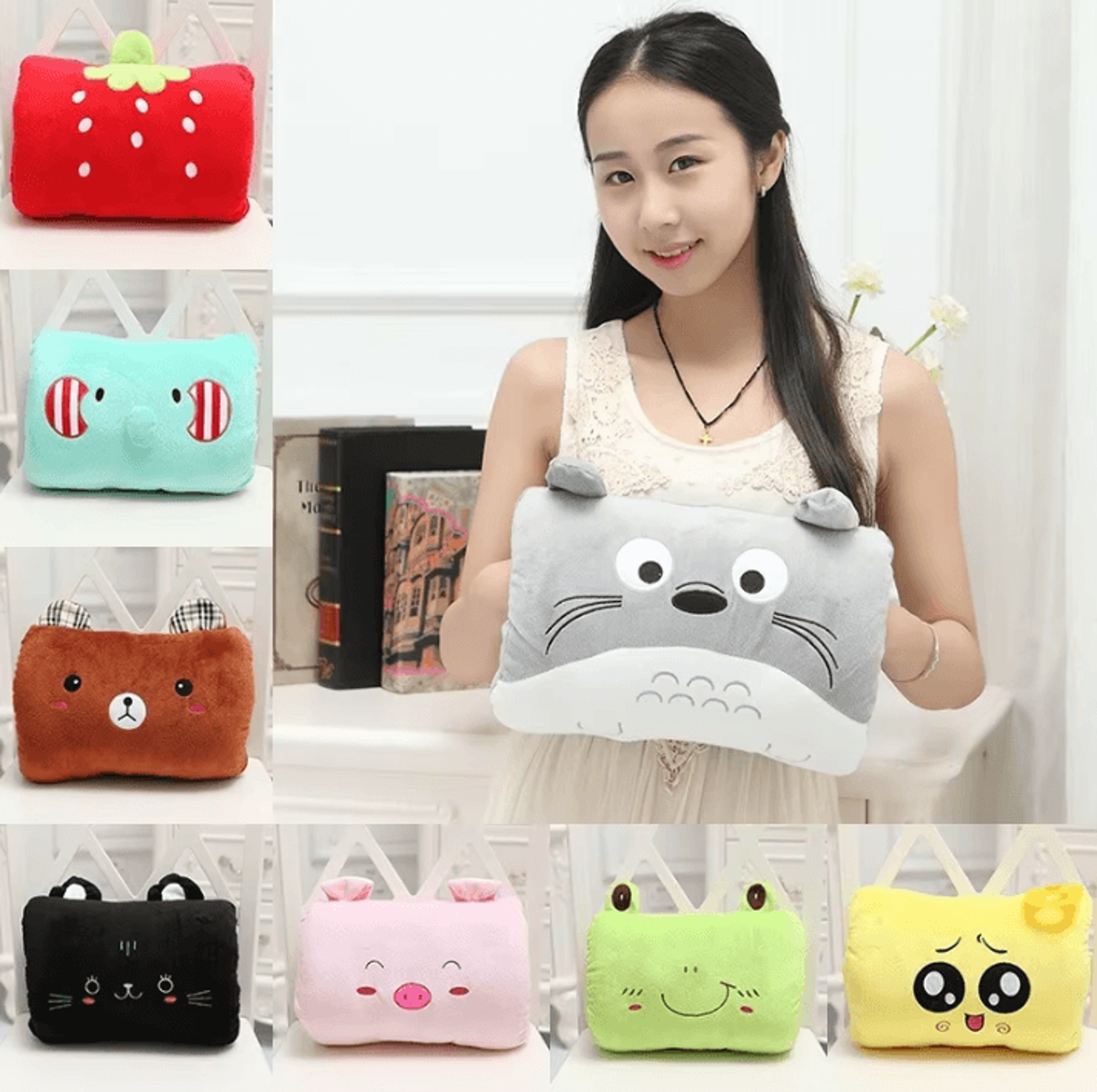 heronap plush arm pillow – cute cartoon hand-warmer sleep cushion for kids