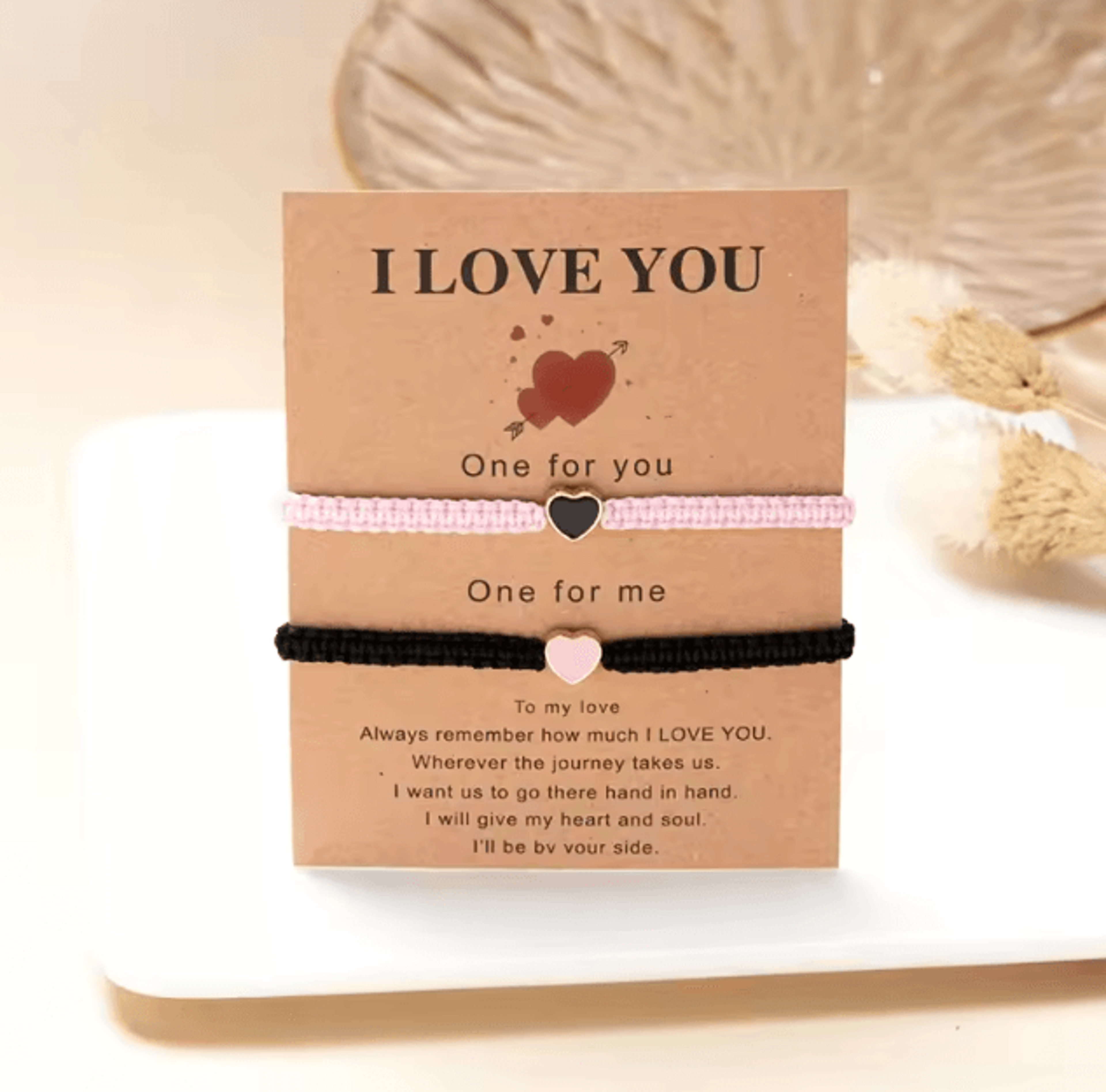 HeartBond 2Pcs Matching Bracelets Set  Handwoven Heart LongDistance Couple  Friendship Jewelry Gift 4