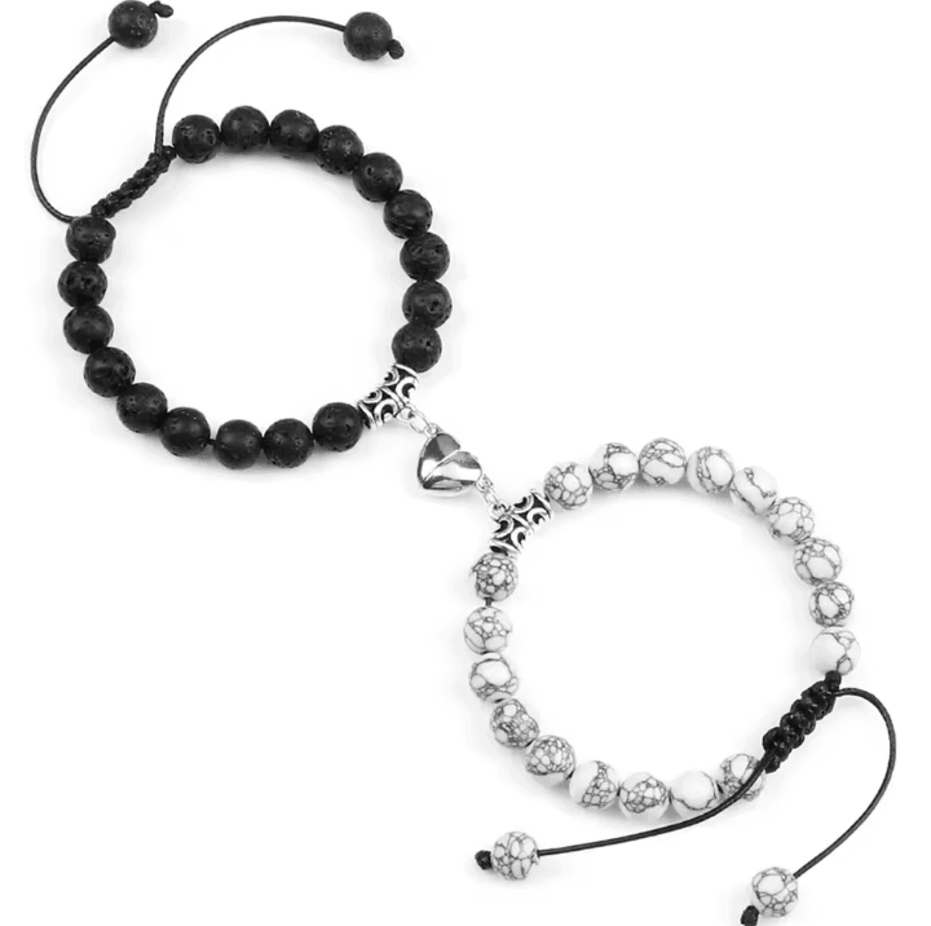 UnityMag Heart Natural Stone Couples Bracelets  Adjustable Distance Beads Set For Lovers  Friends 7