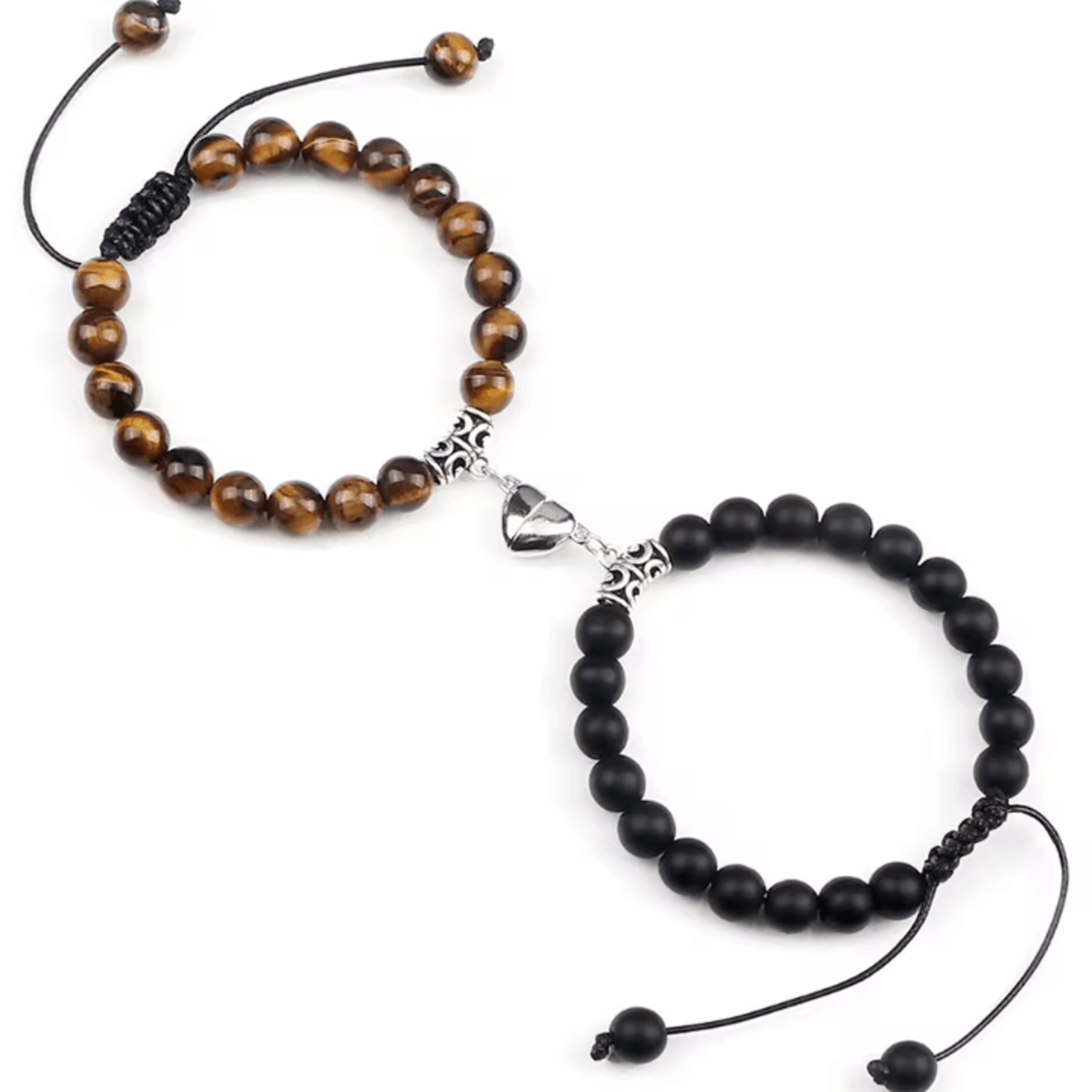 UnityMag Heart Natural Stone Couples Bracelets  Adjustable Distance Beads Set For Lovers  Friends 8