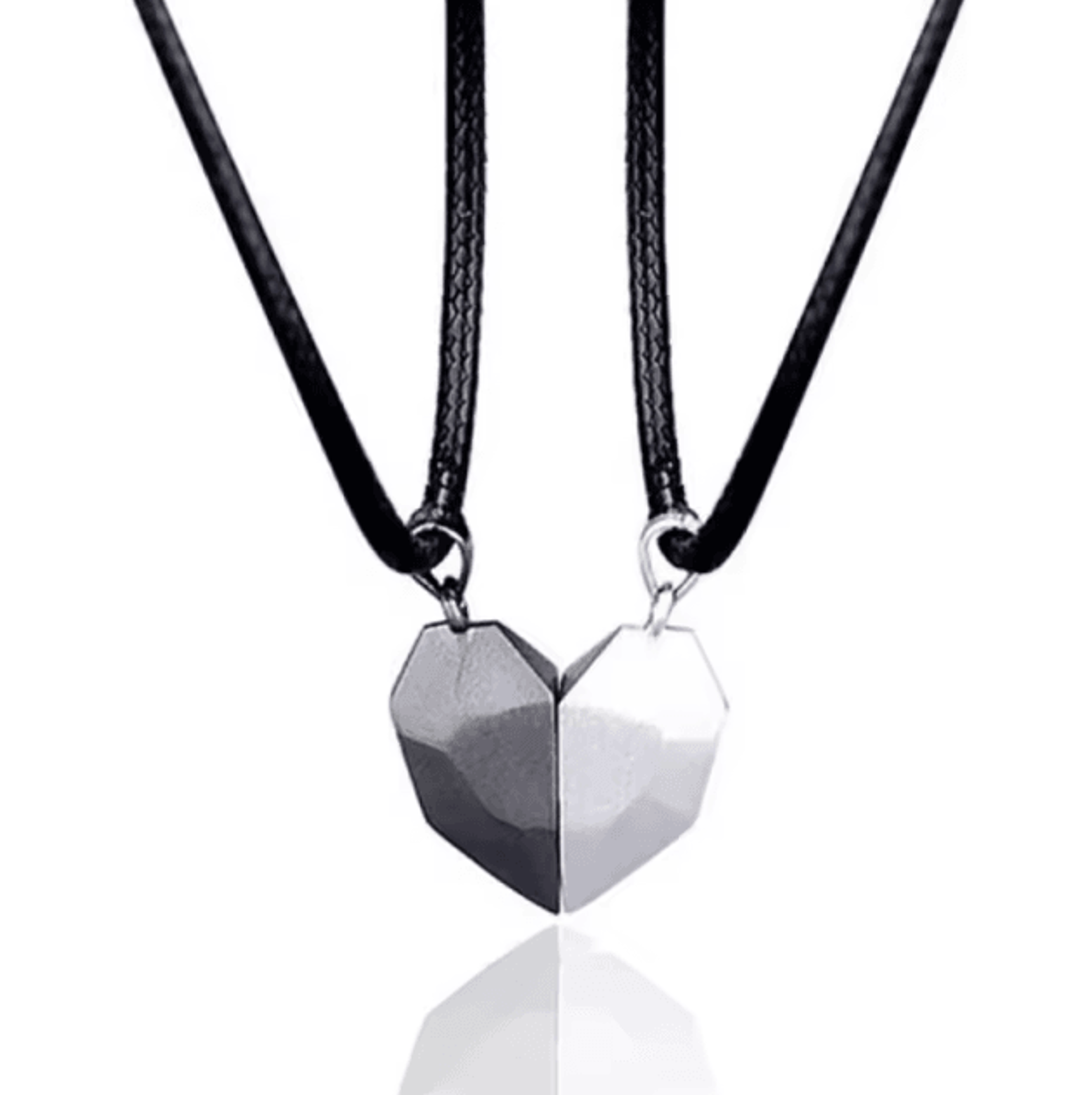 HeartbeatLove Magnetic Couple Pendant Necklace  Electrocardiogram Heart Jewelry Gift Set 7