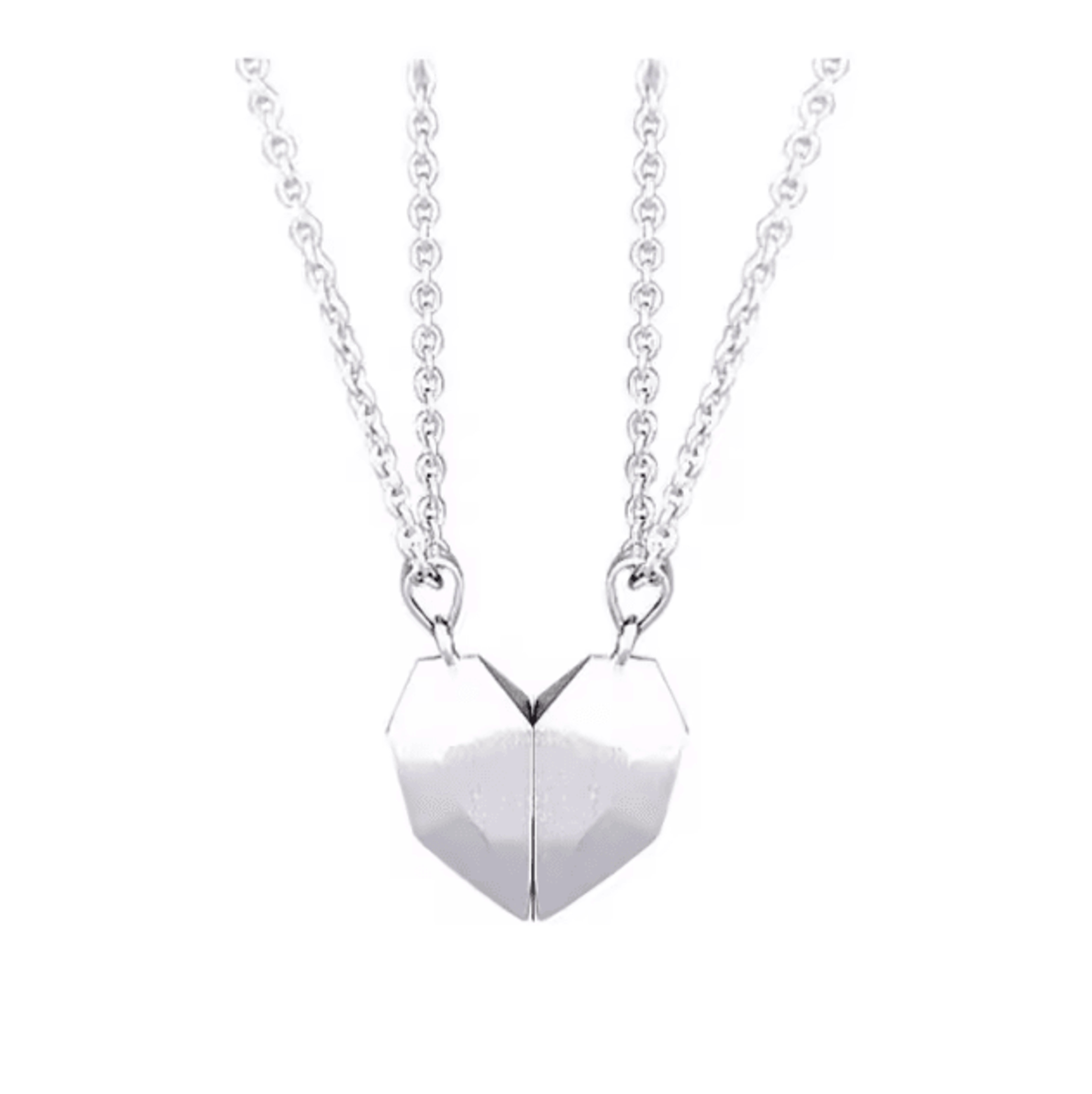HeartbeatLove Magnetic Couple Pendant Necklace  Electrocardiogram Heart Jewelry Gift Set 8