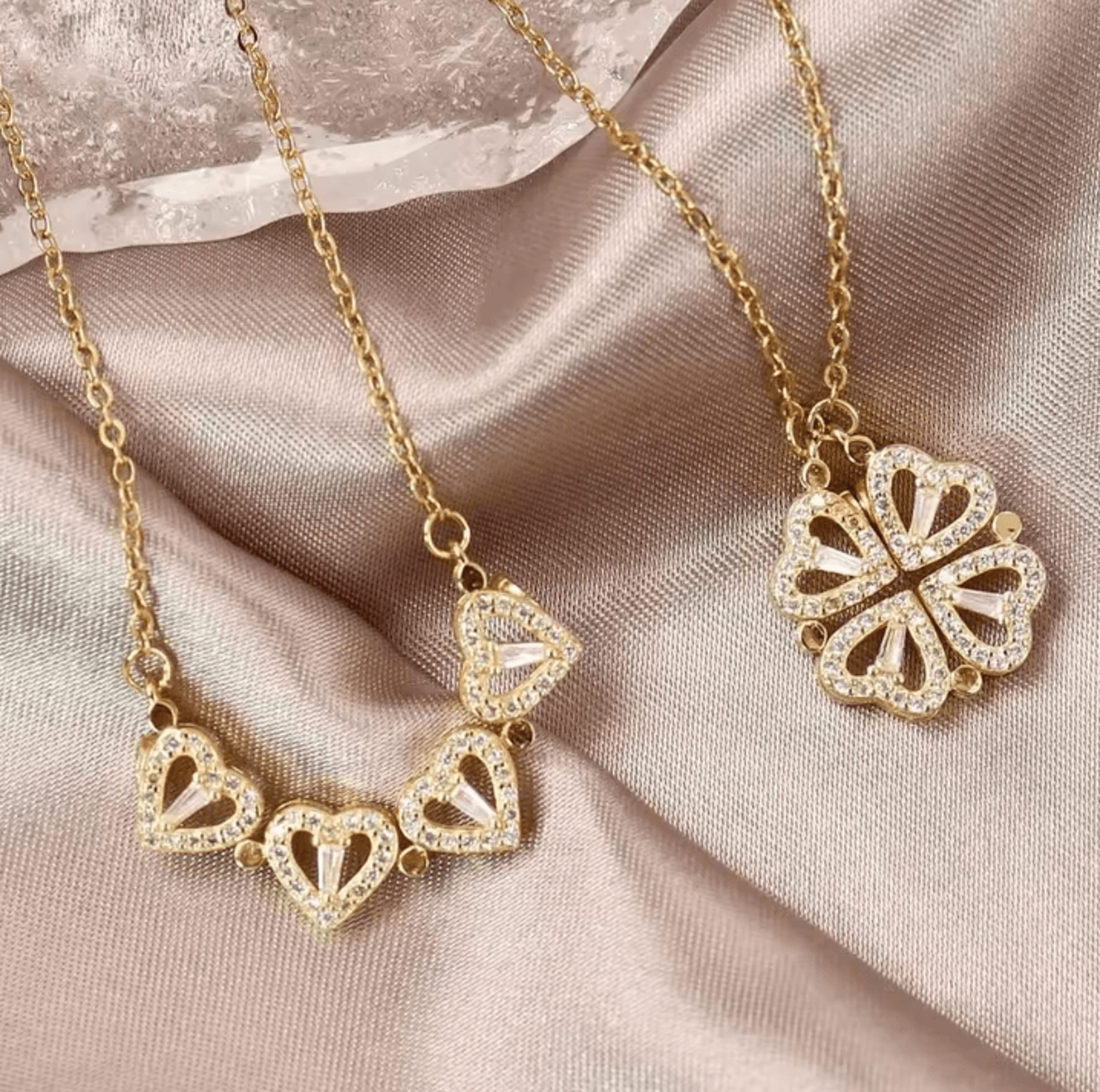EternaLove 316L Stainless Steel Magnetic Pendant Necklace  Heart  Clover Jewelry Gift For Women 1