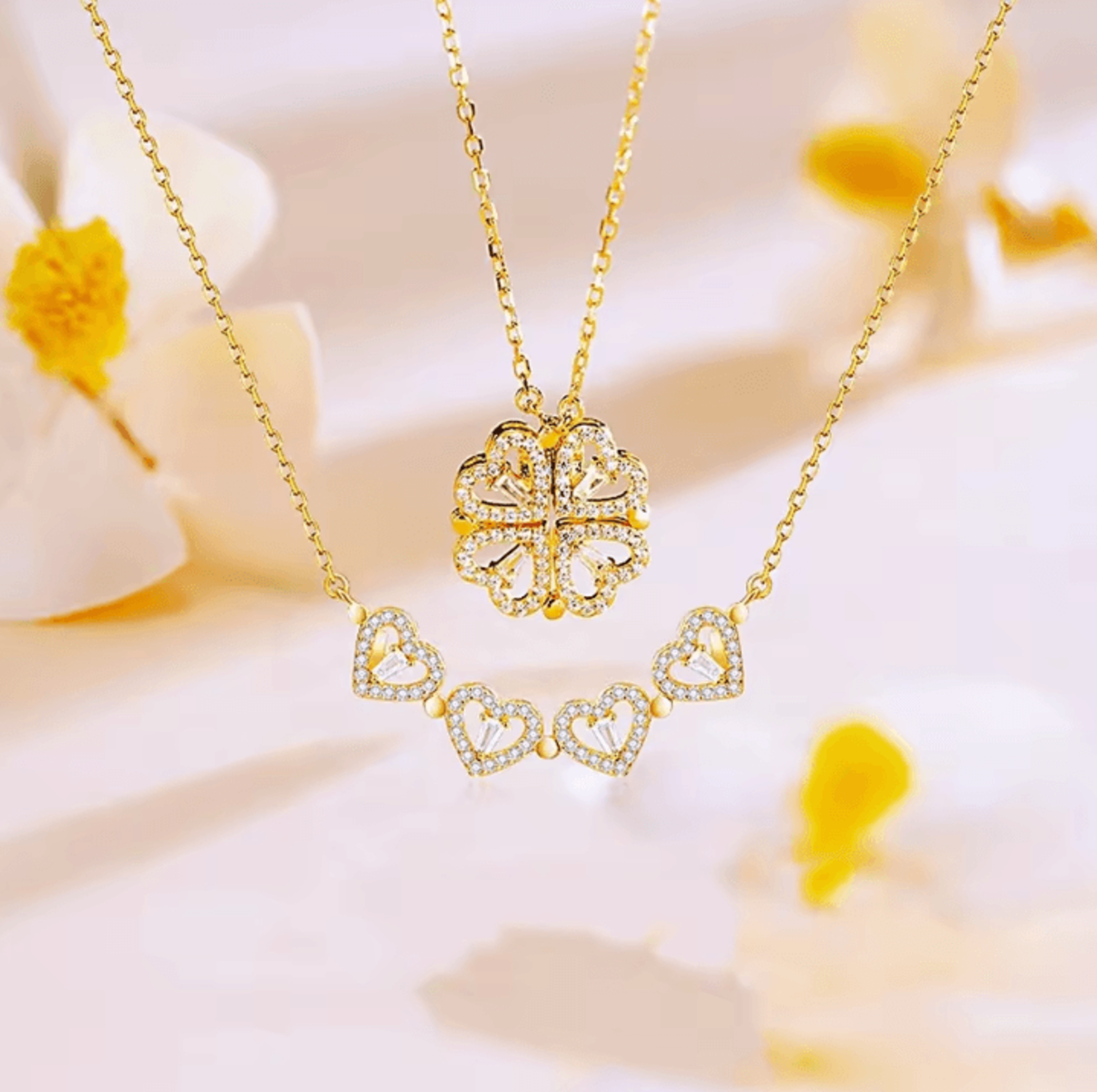 EternaLove 316L Stainless Steel Magnetic Pendant Necklace  Heart  Clover Jewelry Gift For Women 2