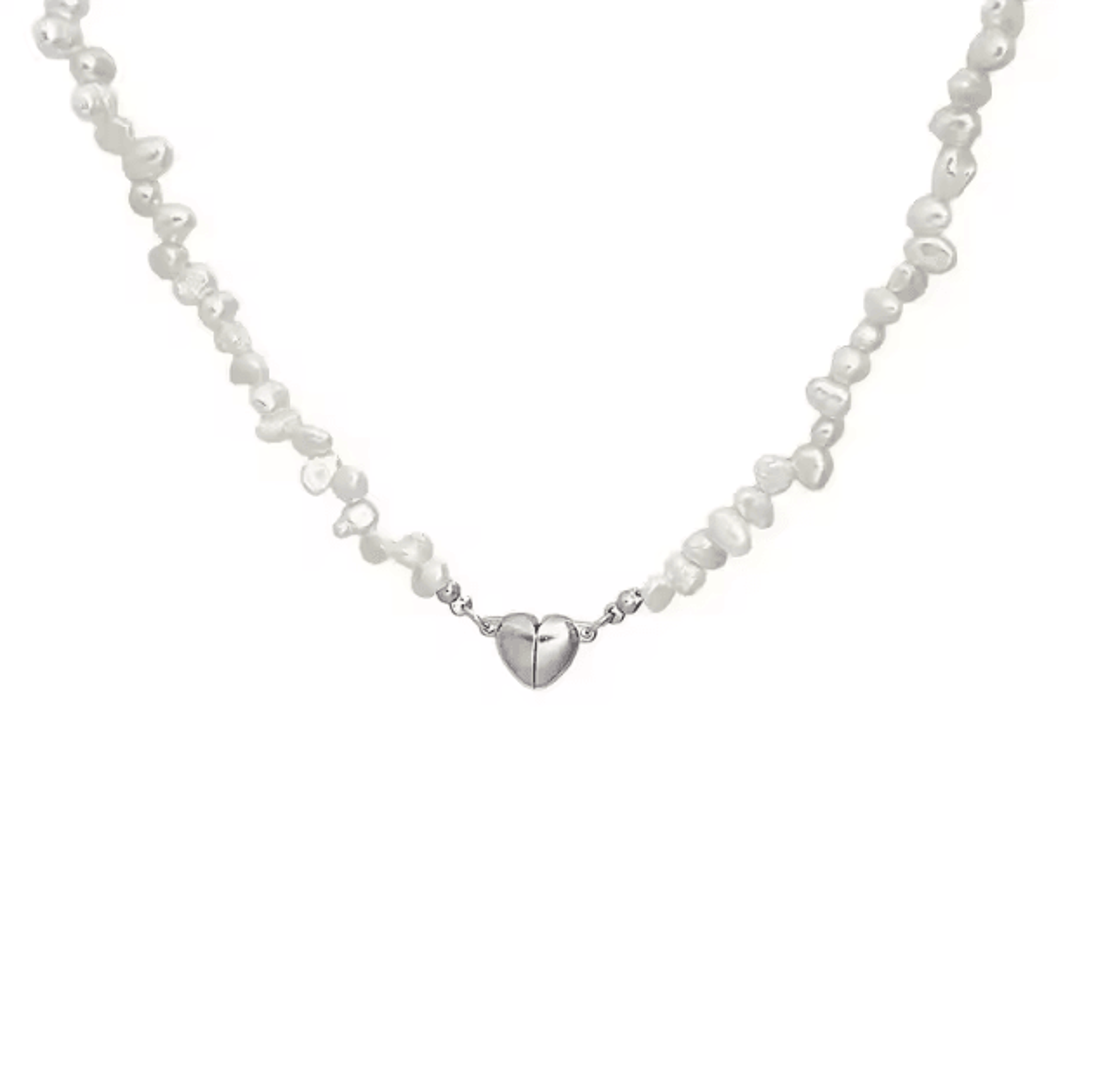 EternaHeart Korean Pearl Chain Magnetic Heart Pendant Necklace  Chic Choker Gift For Women  Girls 5